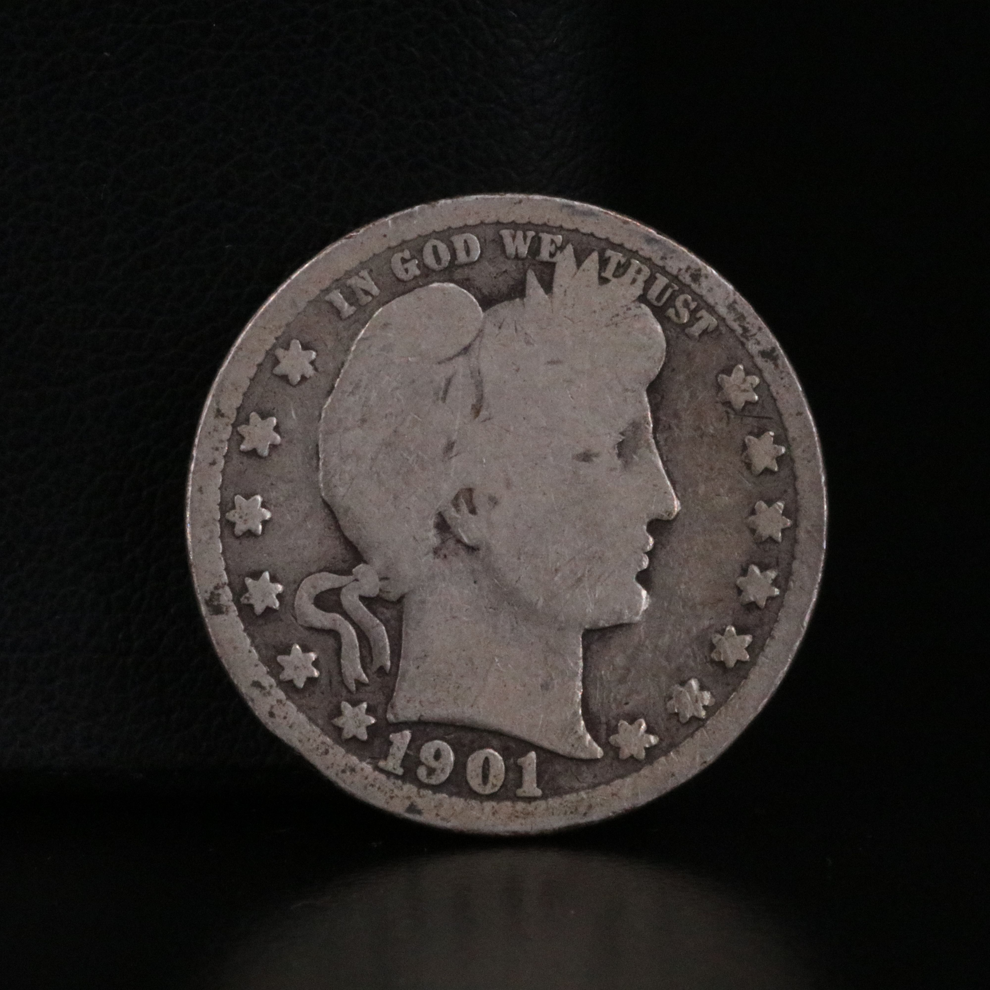 Six Different Barber Dimes and a Quarter Some with Partial to Full Liberty