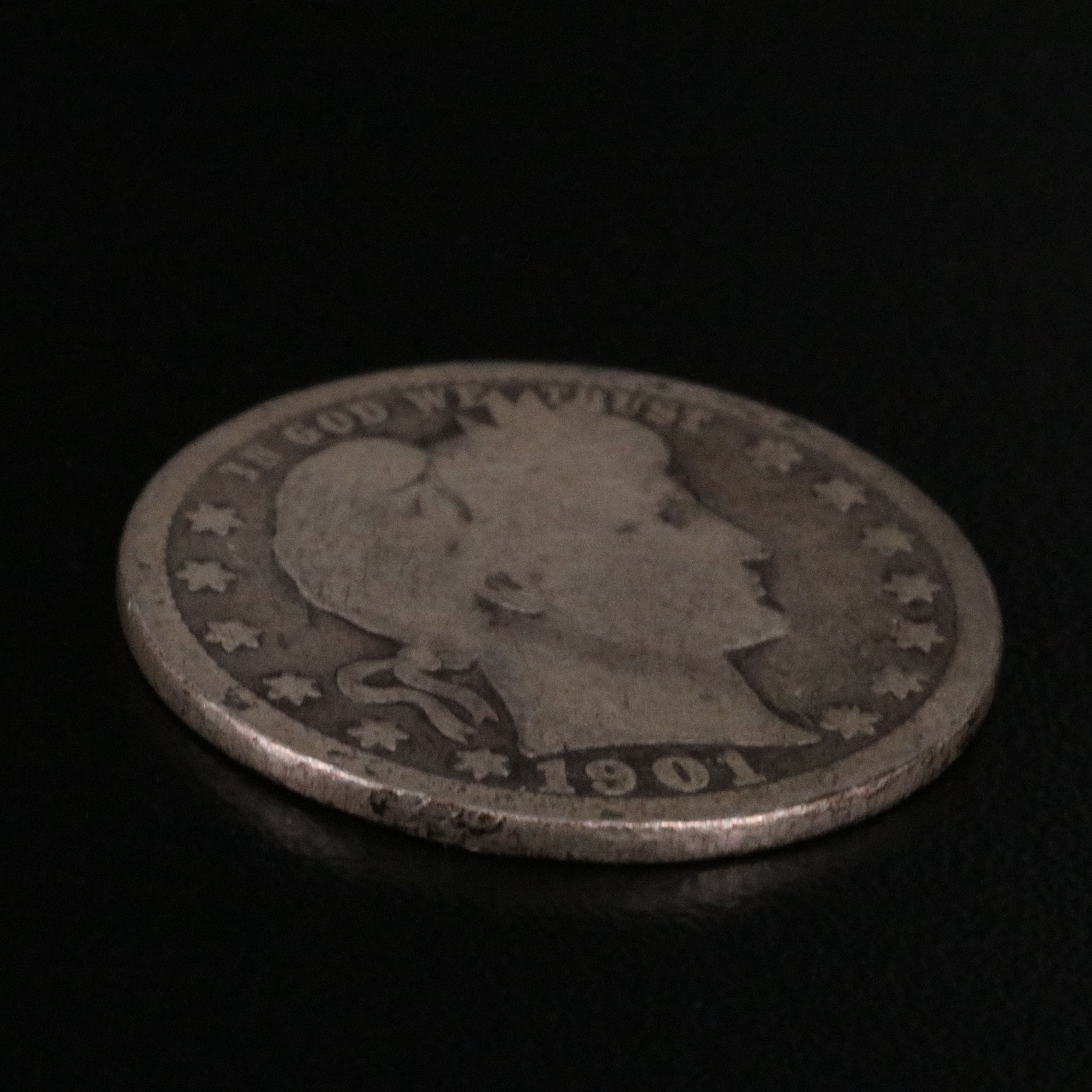 Six Different Barber Dimes and a Quarter Some with Partial to Full Liberty