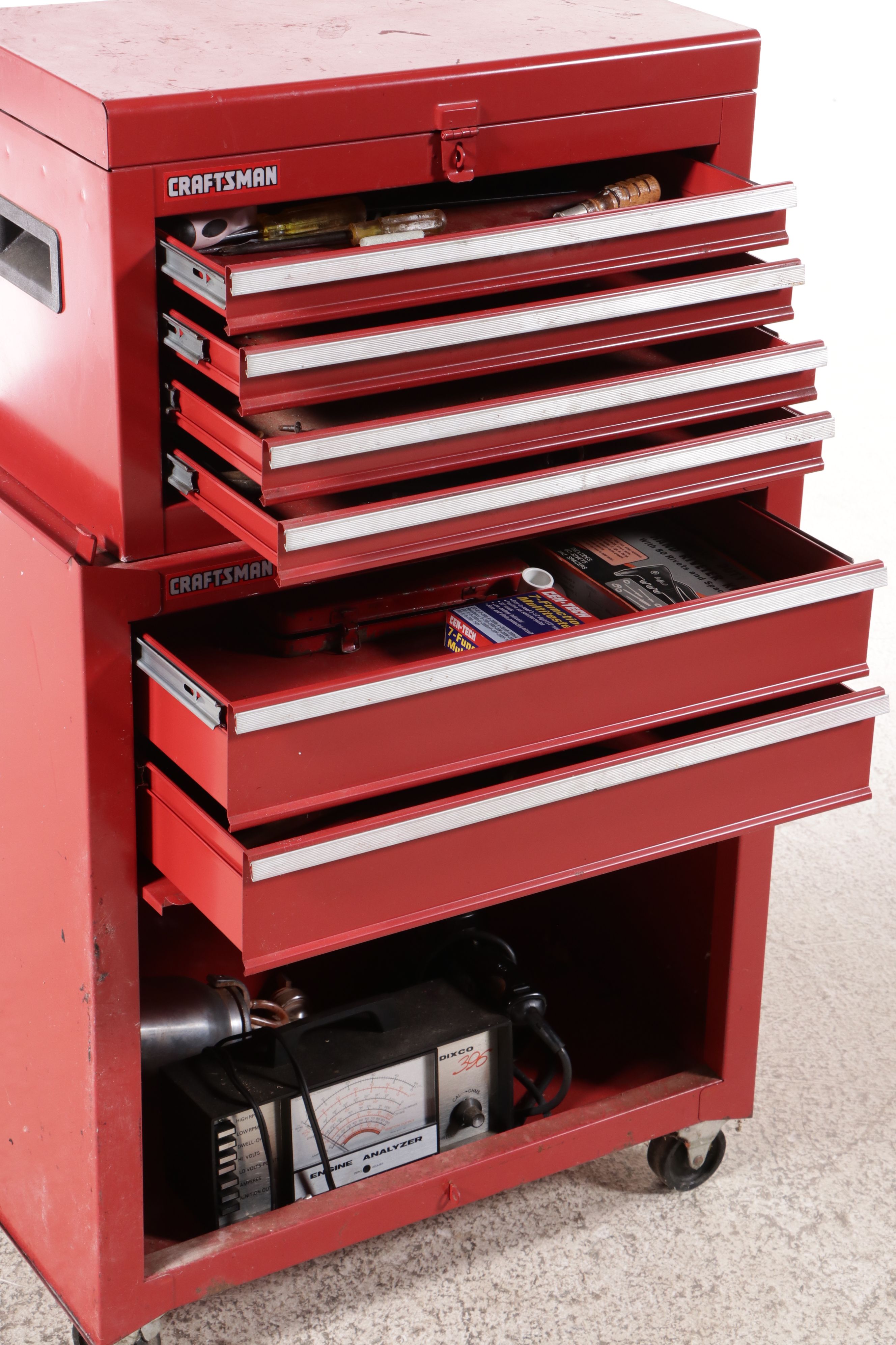 Craftsman Red Metal Toolstation with Assorted Hand Tools