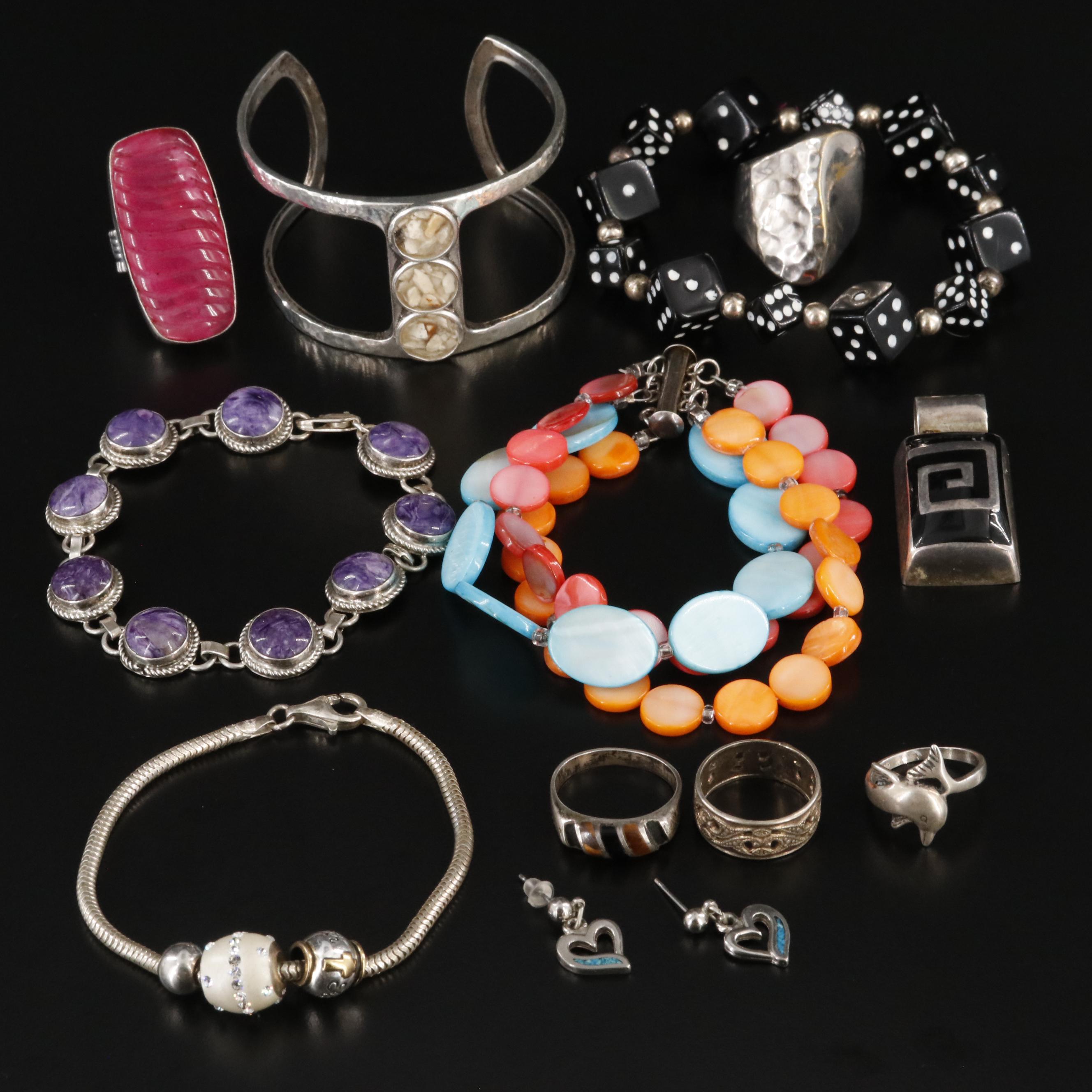 Sterling, Quartz and Charoite Featured in Jewelry Collection