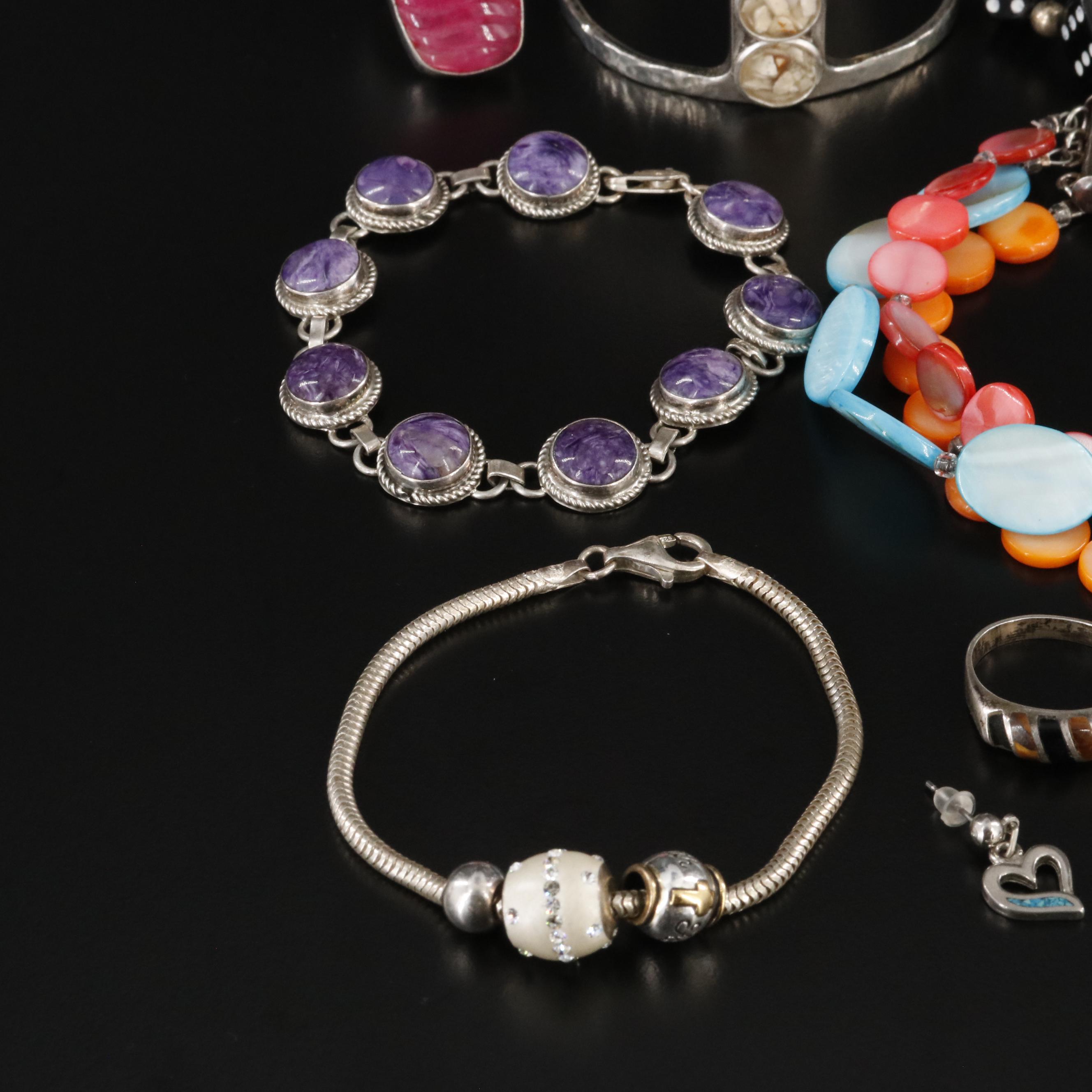 Sterling, Quartz and Charoite Featured in Jewelry Collection