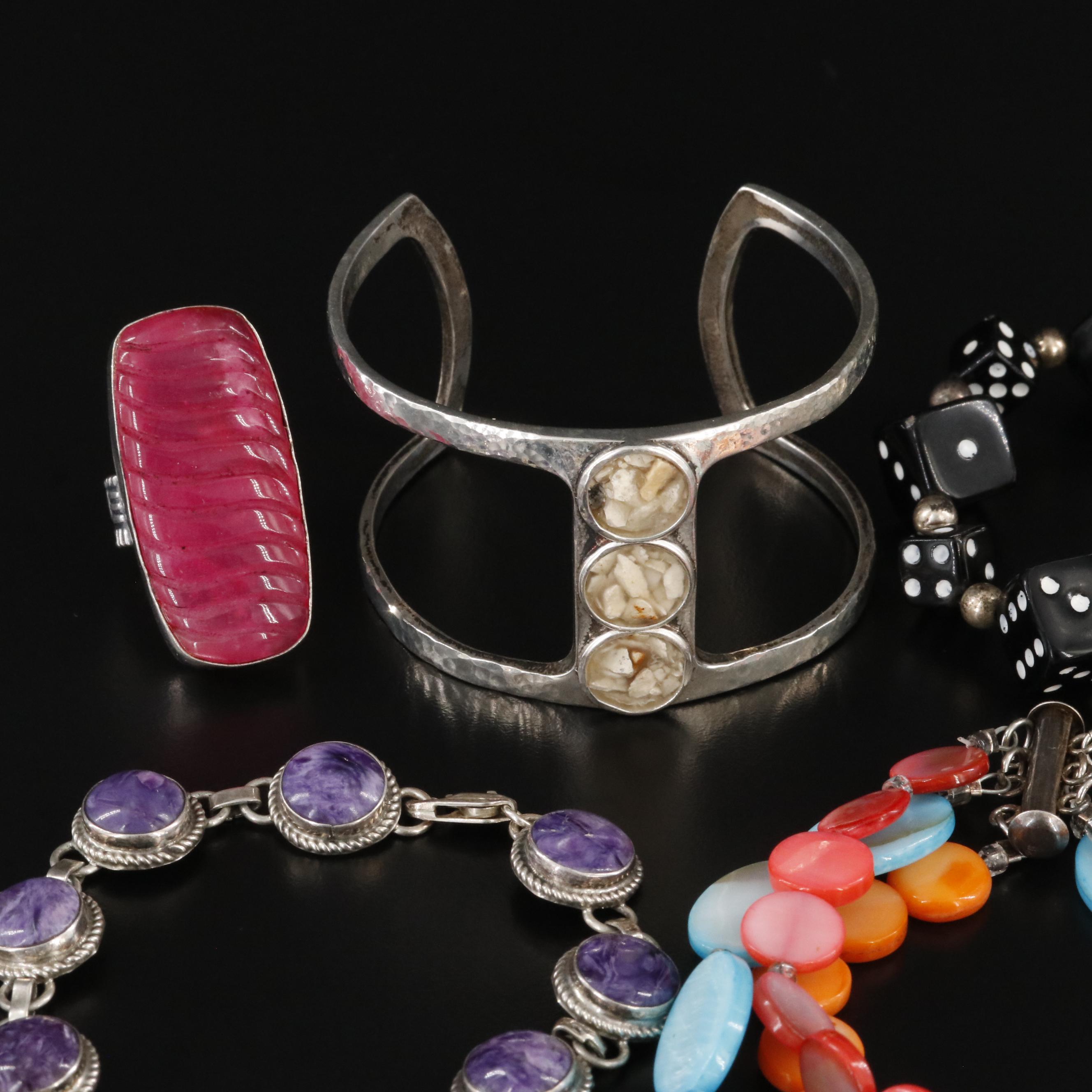 Sterling, Quartz and Charoite Featured in Jewelry Collection