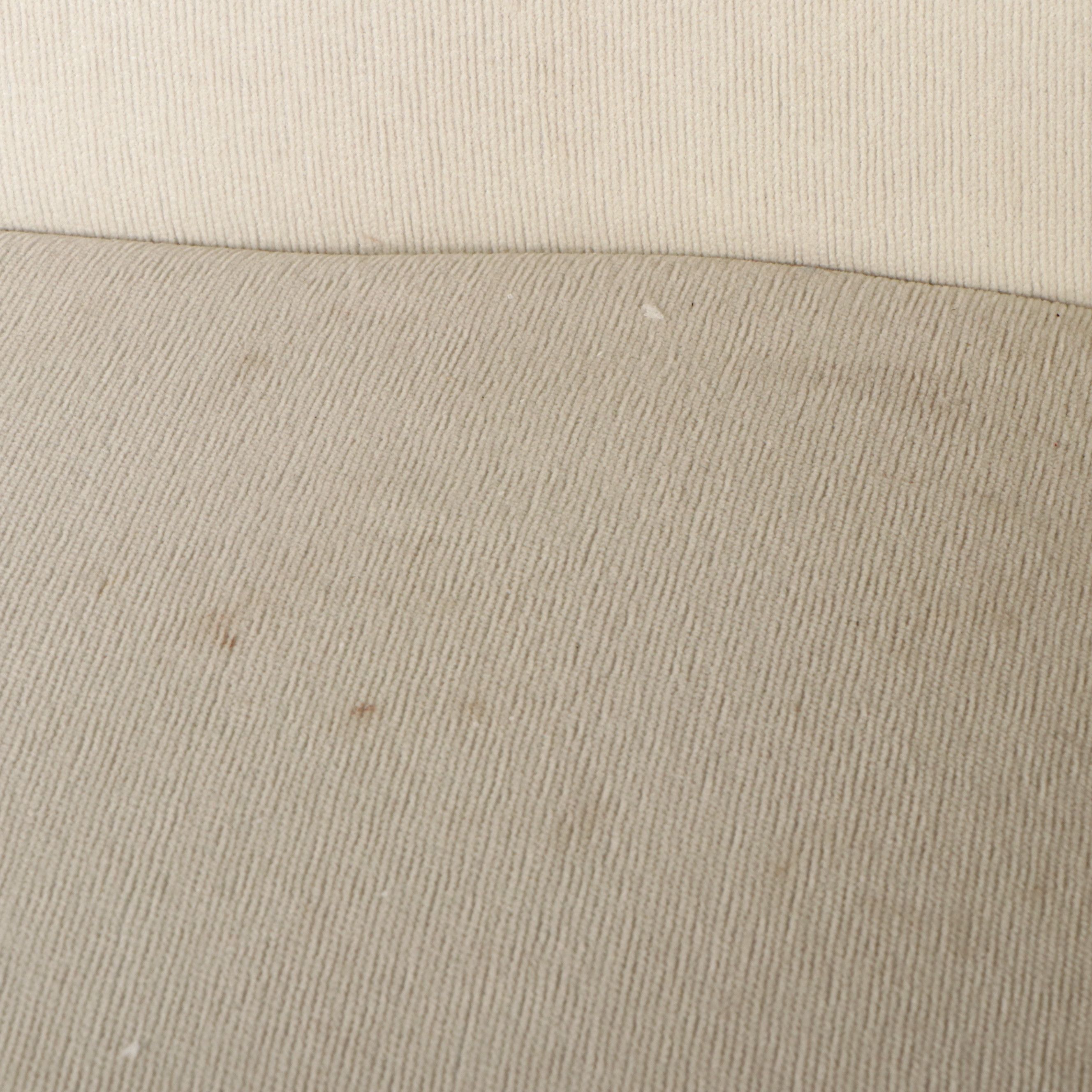 Set of Eight Parsons Style White Fabric Upholstered Dining Chairs