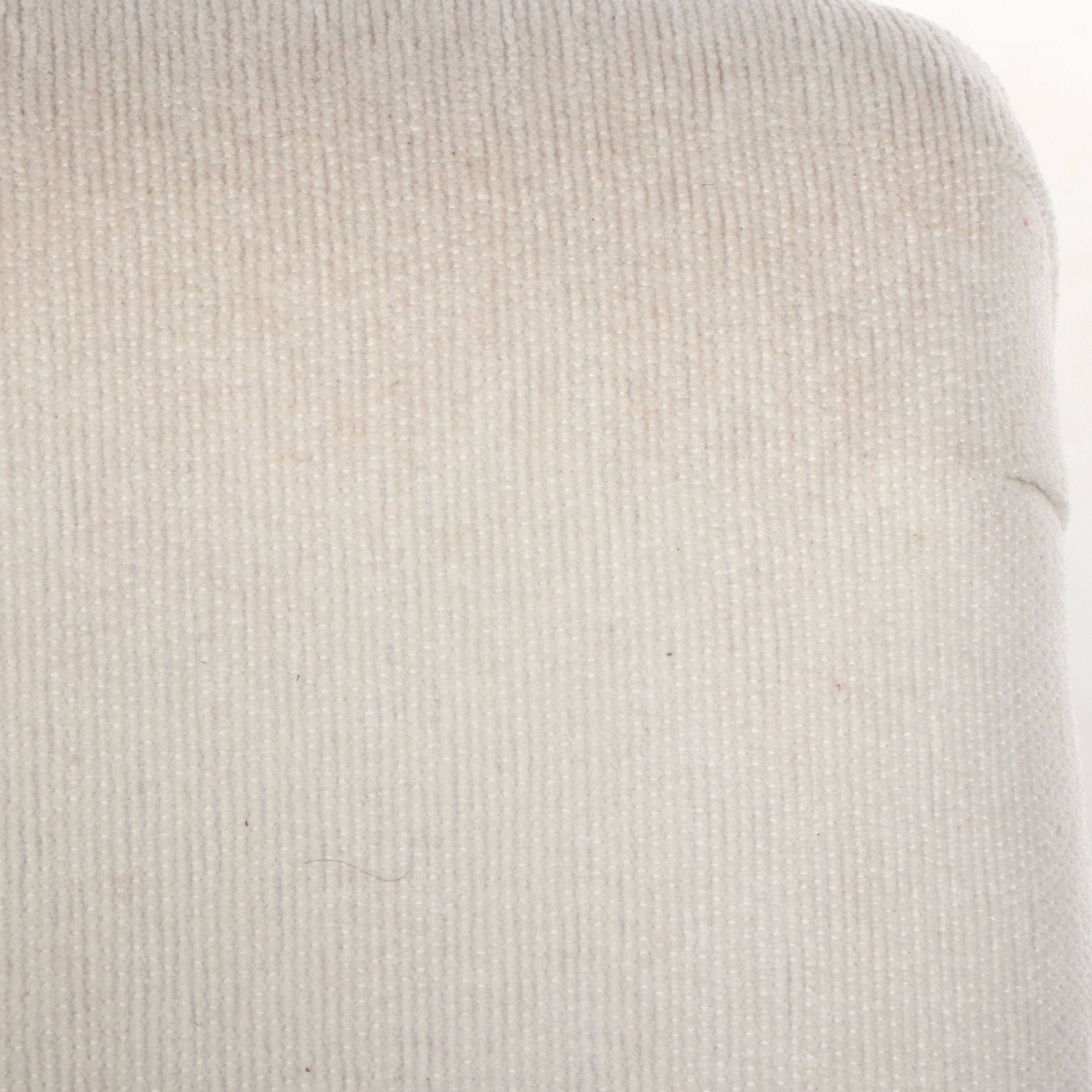 Set of Eight Parsons Style White Fabric Upholstered Dining Chairs