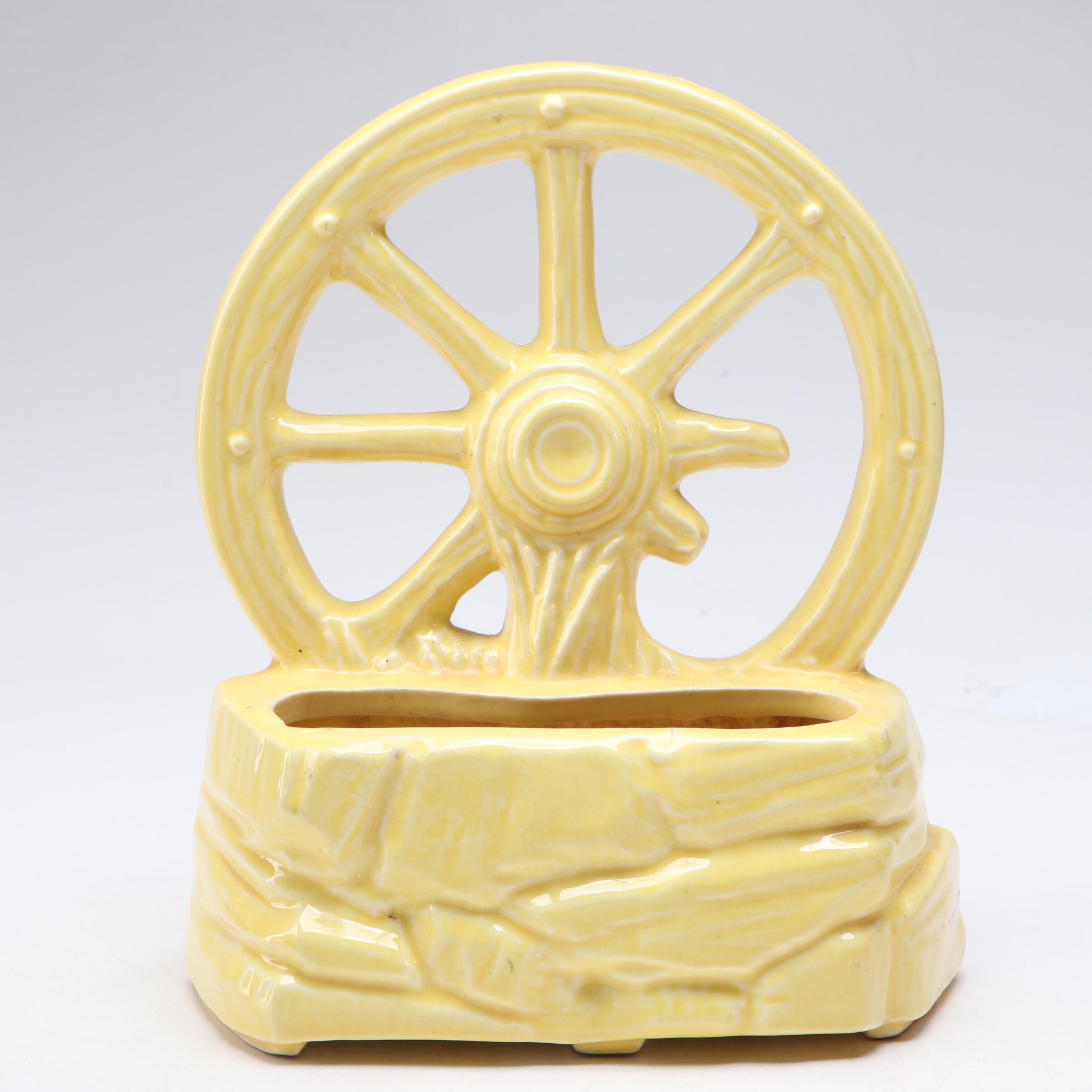 McCoy Pottery Wheel and Other Novelty Ceramic Vases, Mid-20th Century