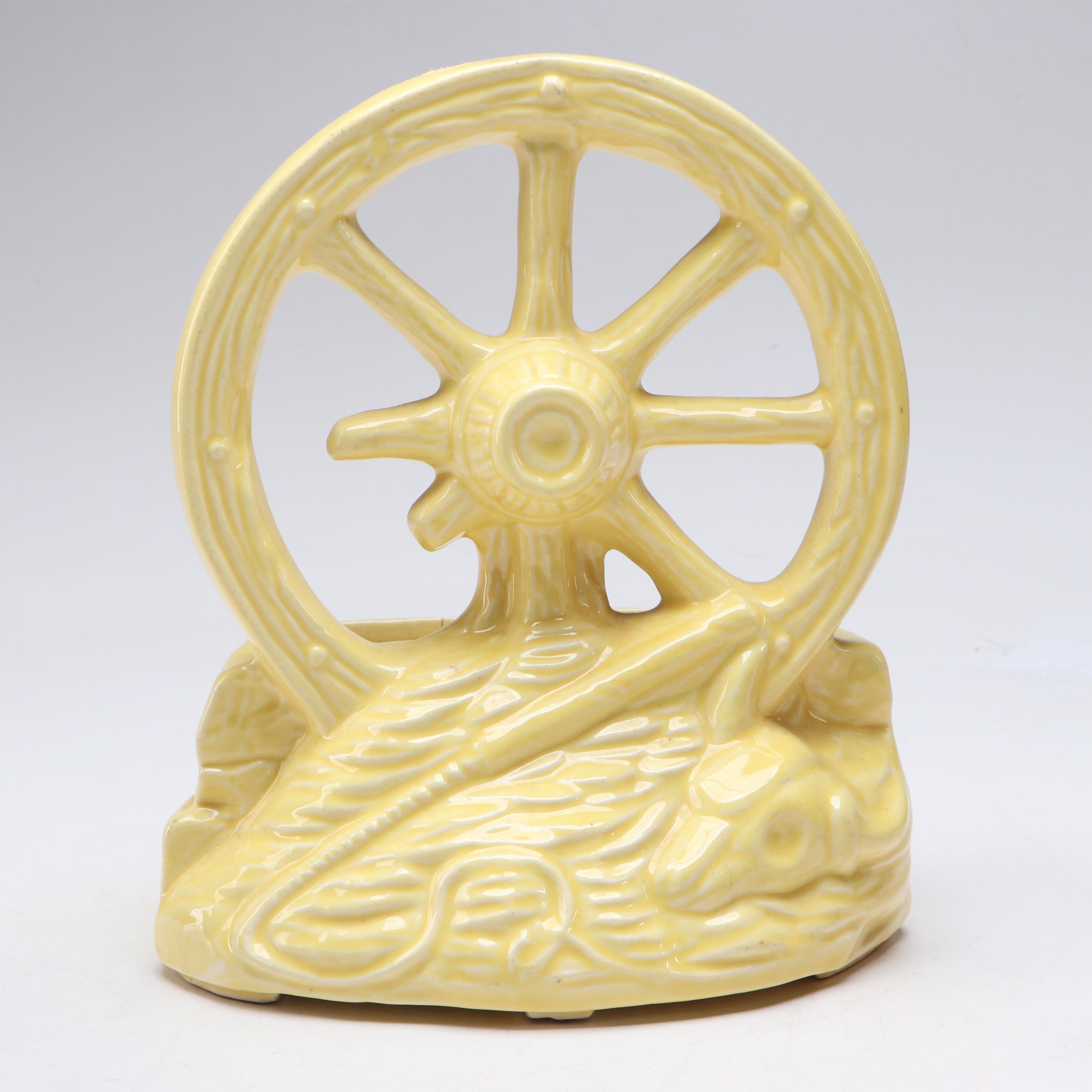 McCoy Pottery Wheel and Other Novelty Ceramic Vases, Mid-20th Century