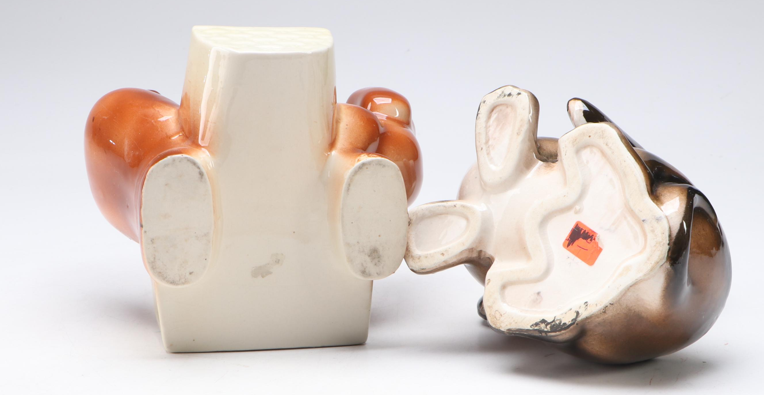 McCoy Pottery Wheel and Other Novelty Ceramic Vases, Mid-20th Century