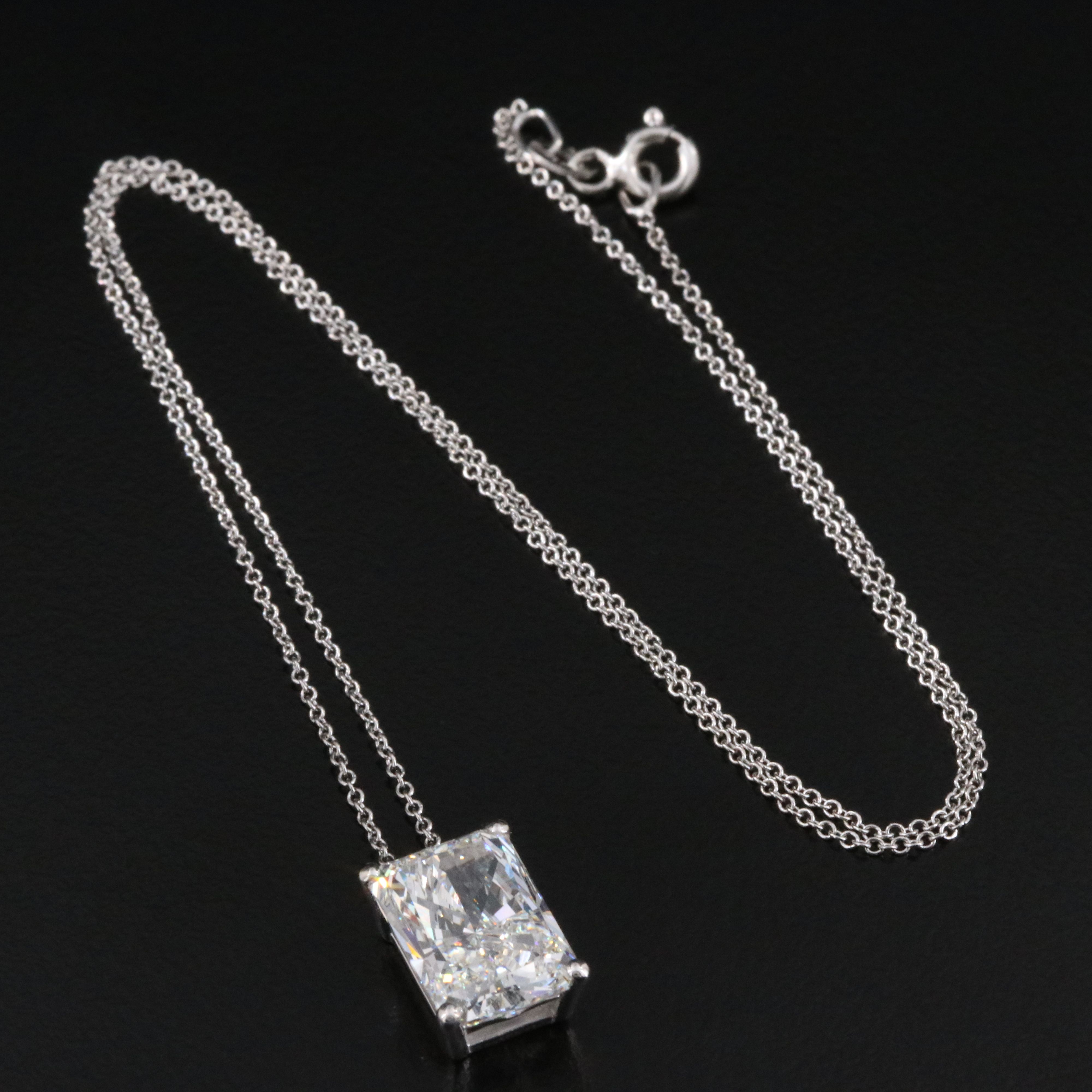 14K 5.00 CT Lab Grown Diamond Solitaire Pendant Necklace with IGI Report