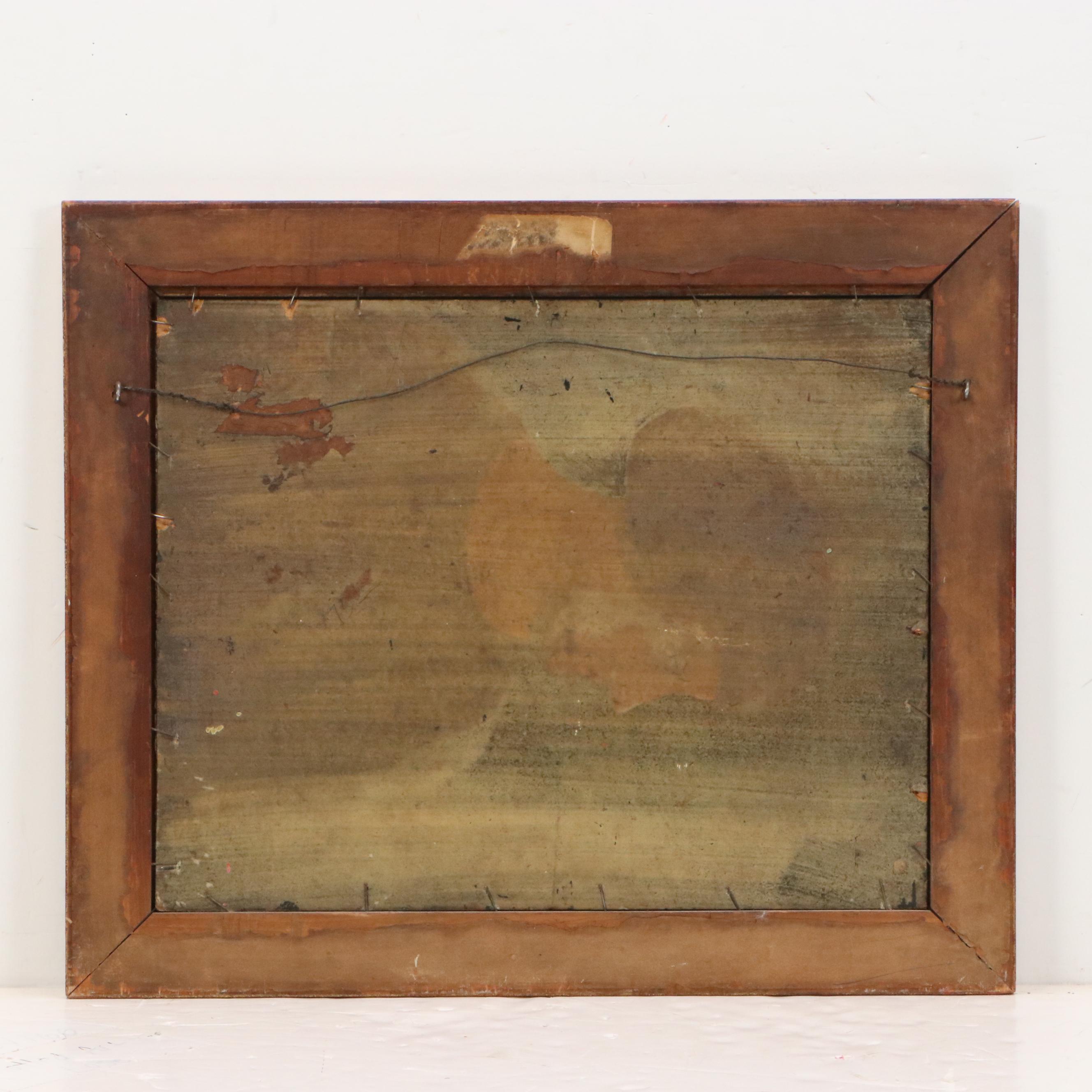 H. Don Donnelle Landscape Oil Painting of Clay Roof House and Garden