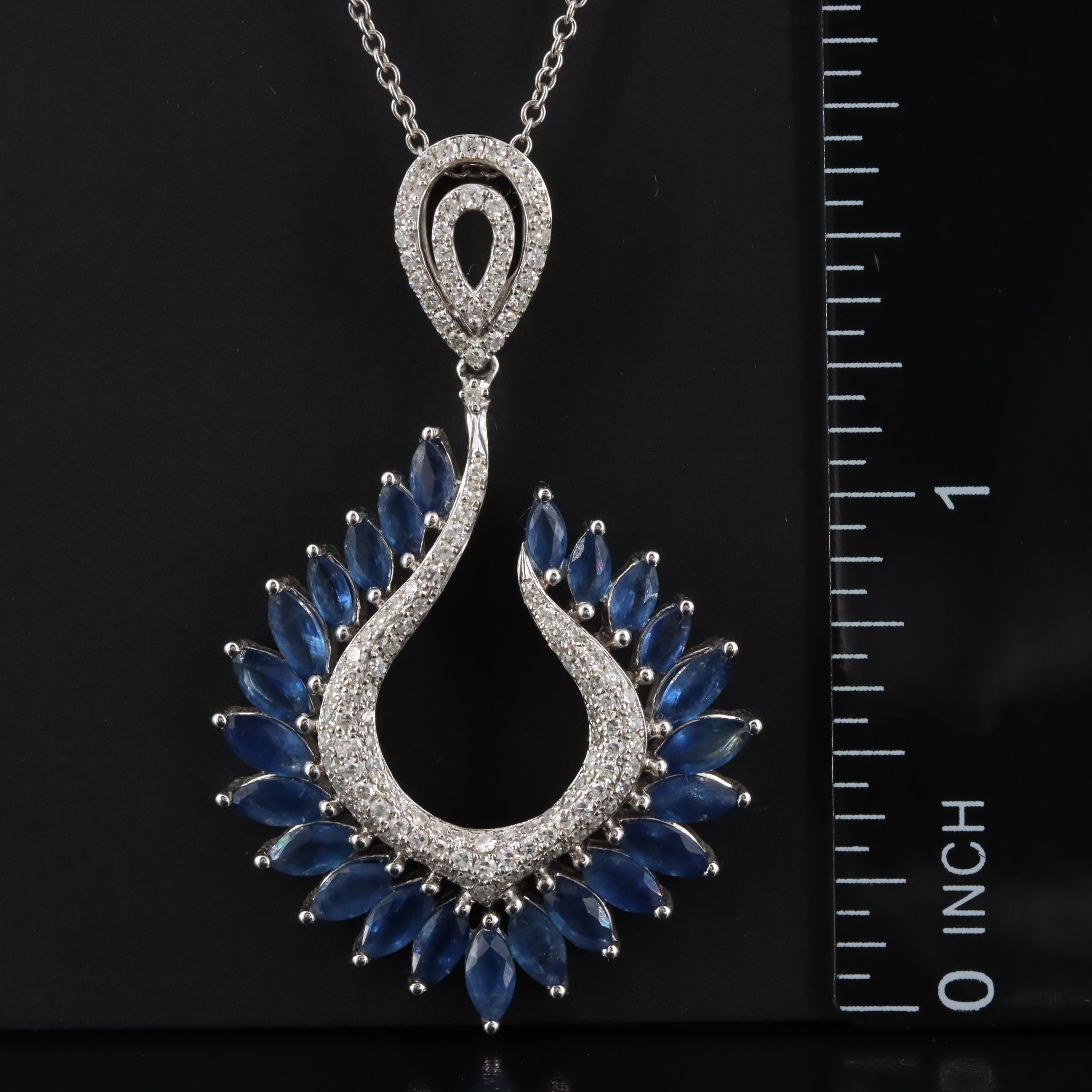EFFY 14K Sapphire and Diamond Pendant Necklace
