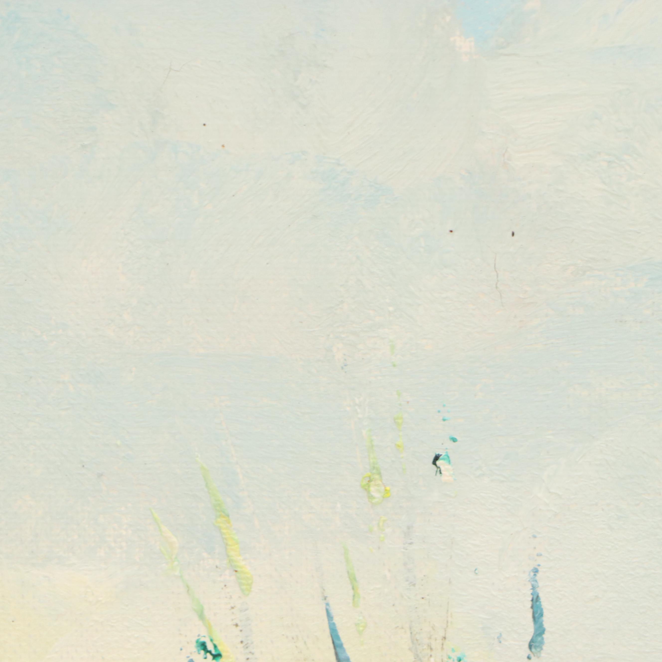 Landscape Oil Painting of Canal with Sailing Boat and Cottage