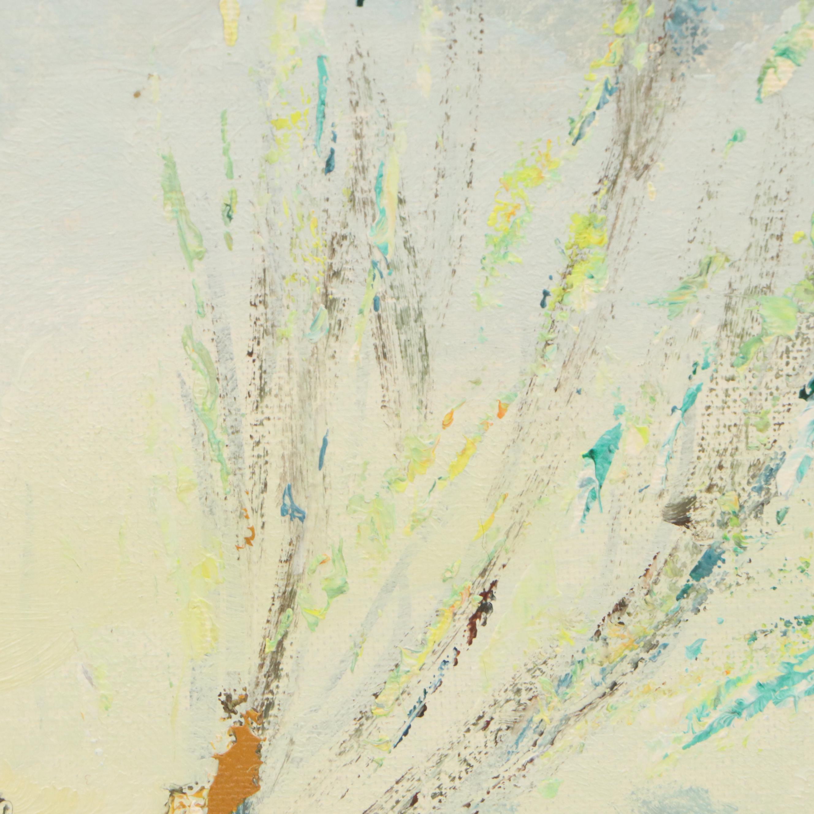 Landscape Oil Painting of Canal with Sailing Boat and Cottage