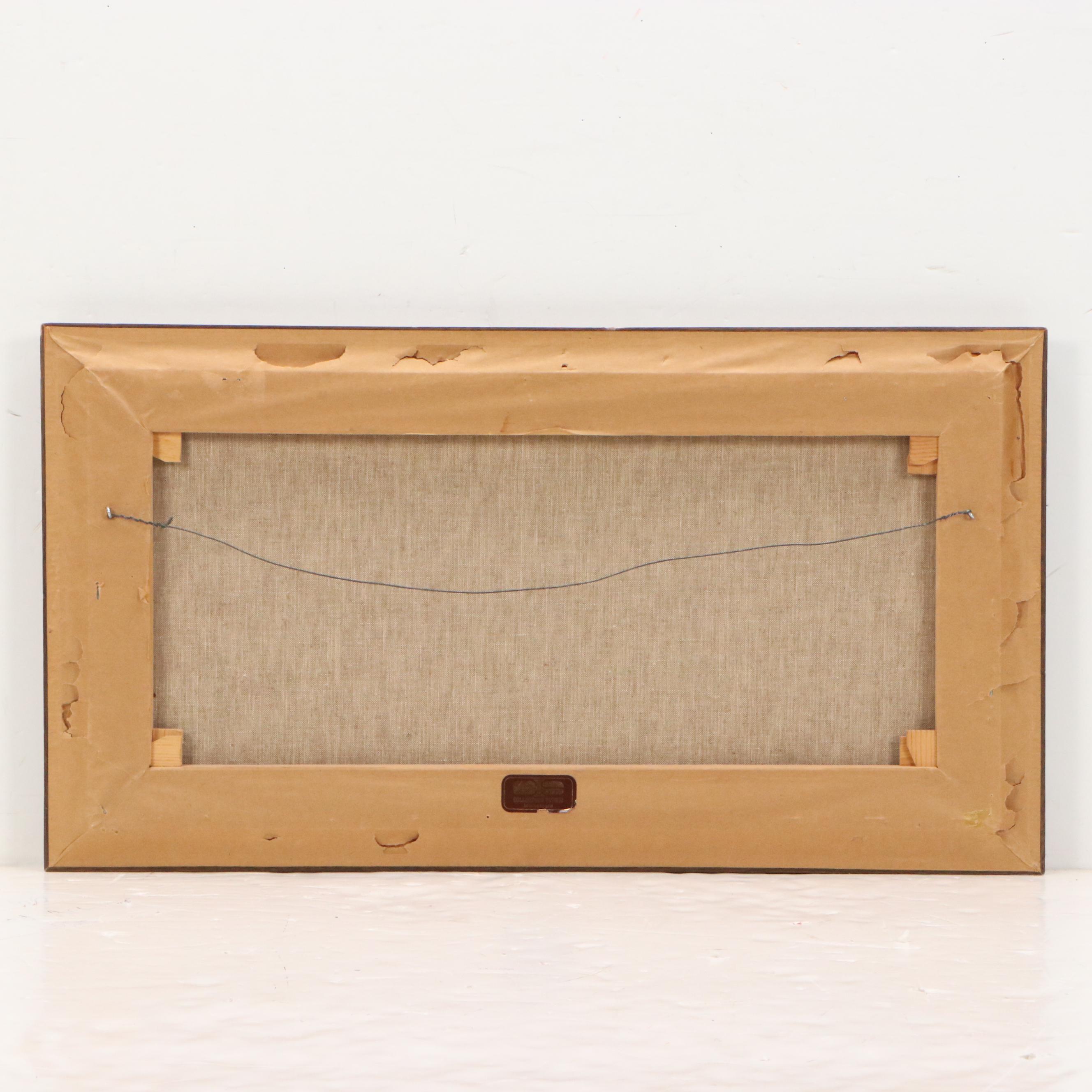 Landscape Oil Painting of Canal with Sailing Boat and Cottage