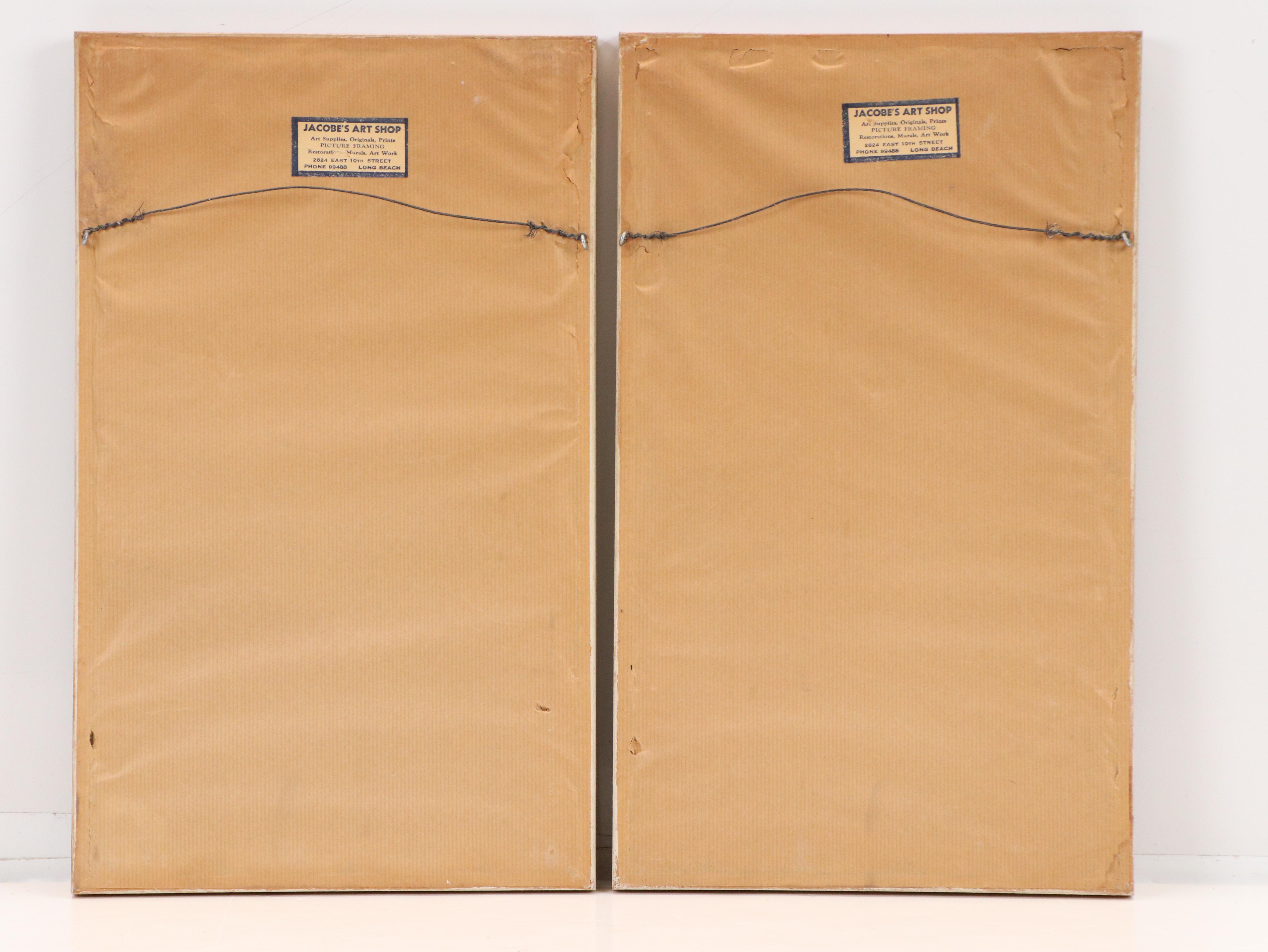 Chinese School Landscape Gouache Paintings of Riverside Home, 20th Century