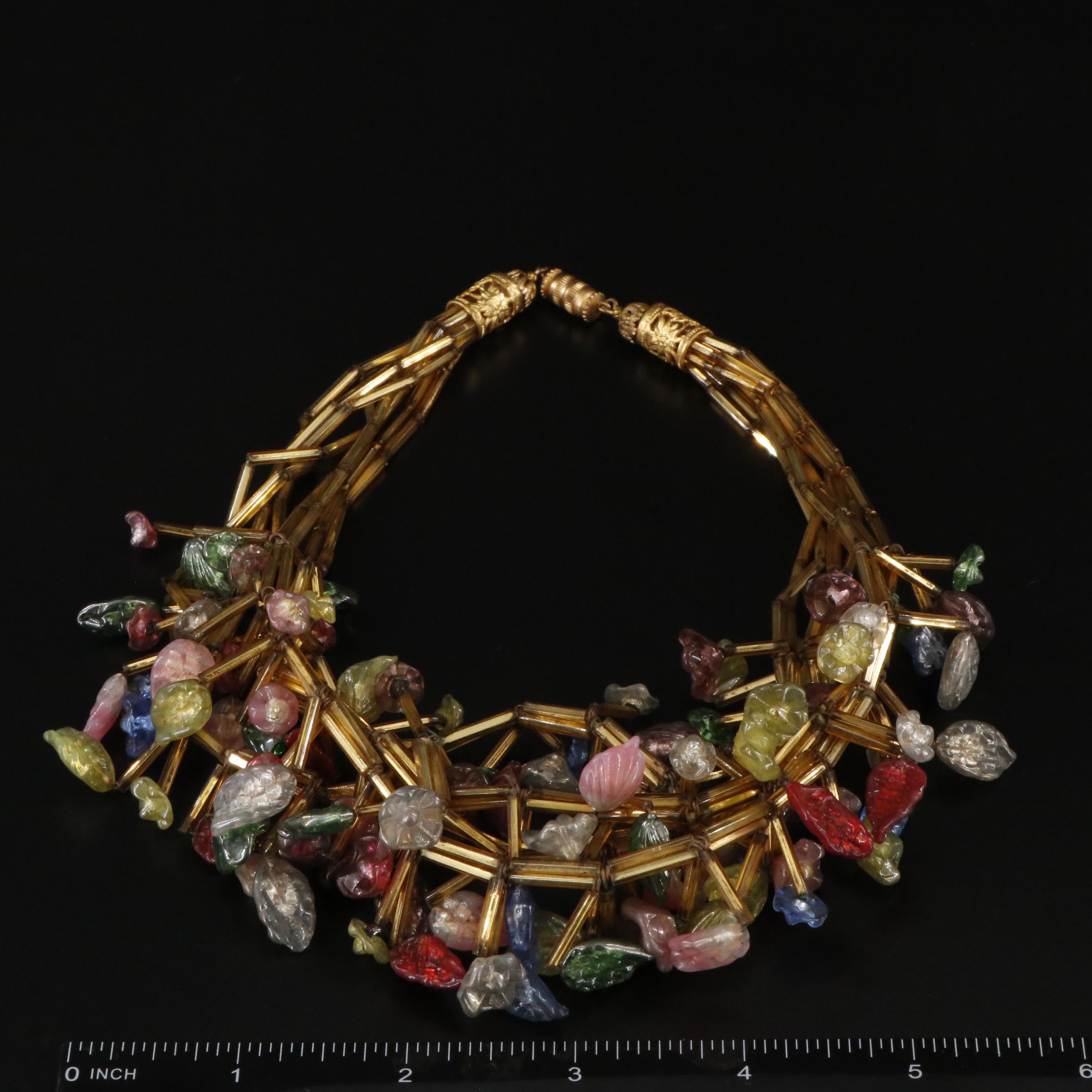 Vintage Necklace and Earring Collection Featuring Lava Glass