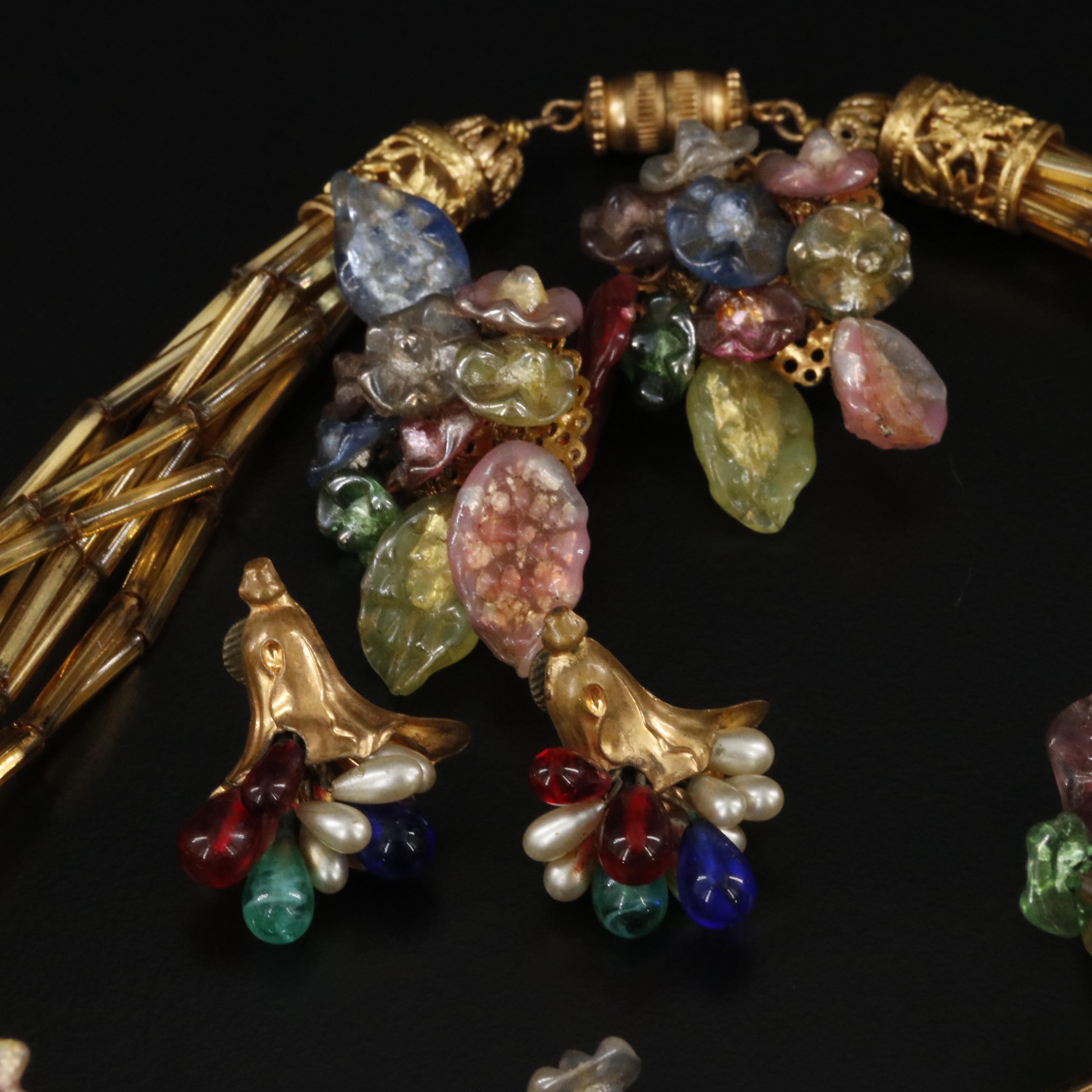 Vintage Necklace and Earring Collection Featuring Lava Glass