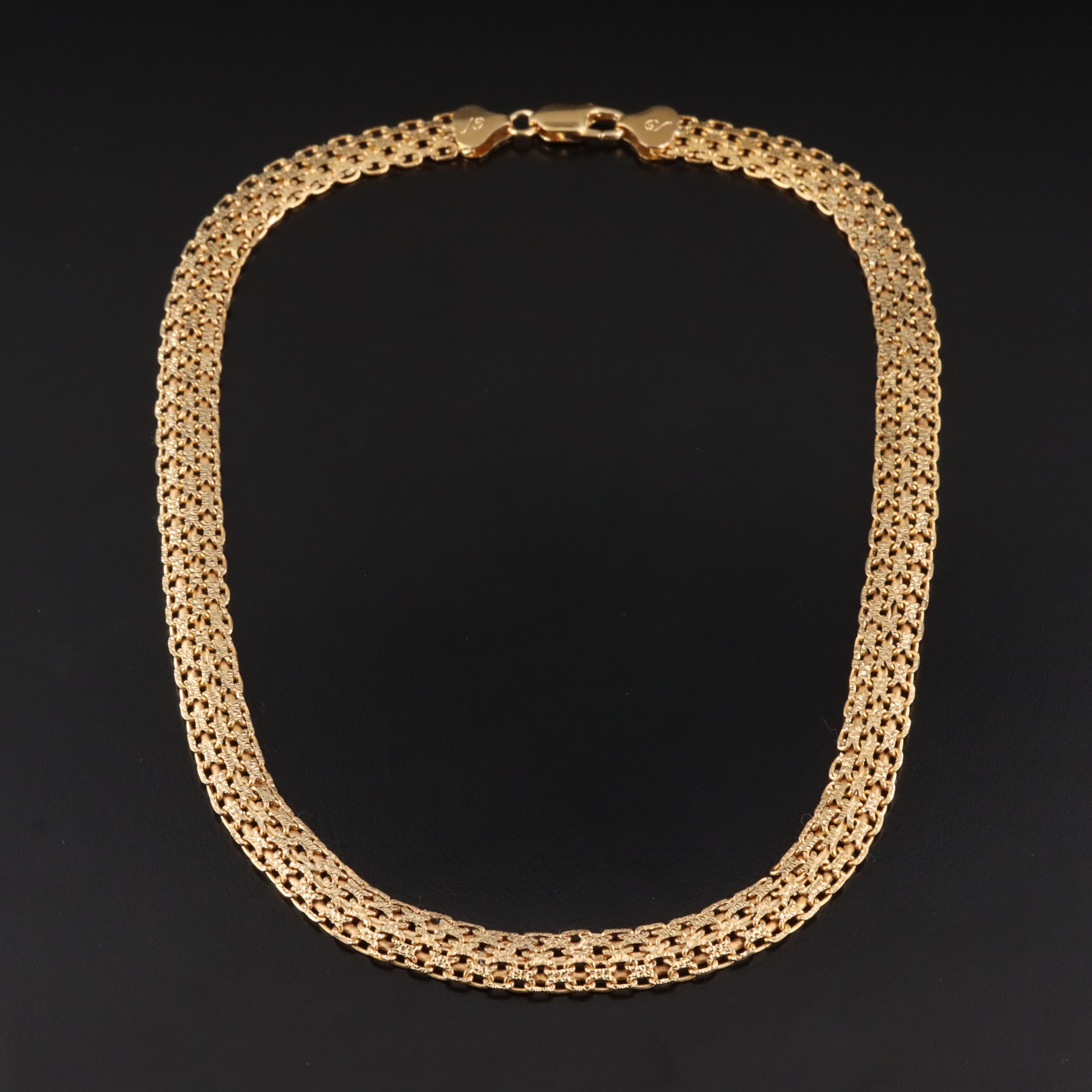 Italian Veronese Sterling Bismark Chain Necklace