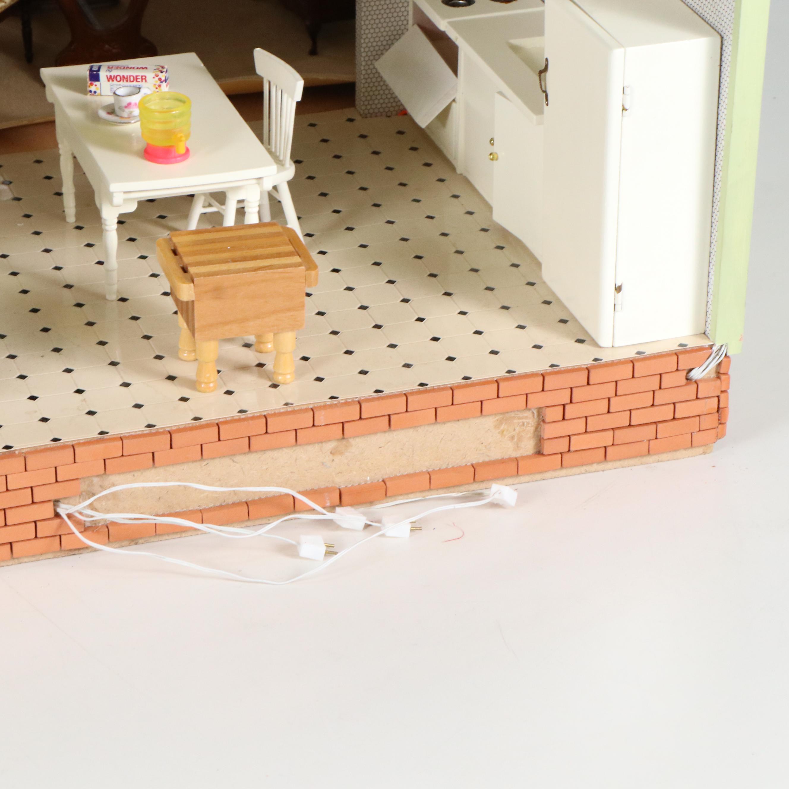 Victorian Style Wooden Dollhouse with Accessories