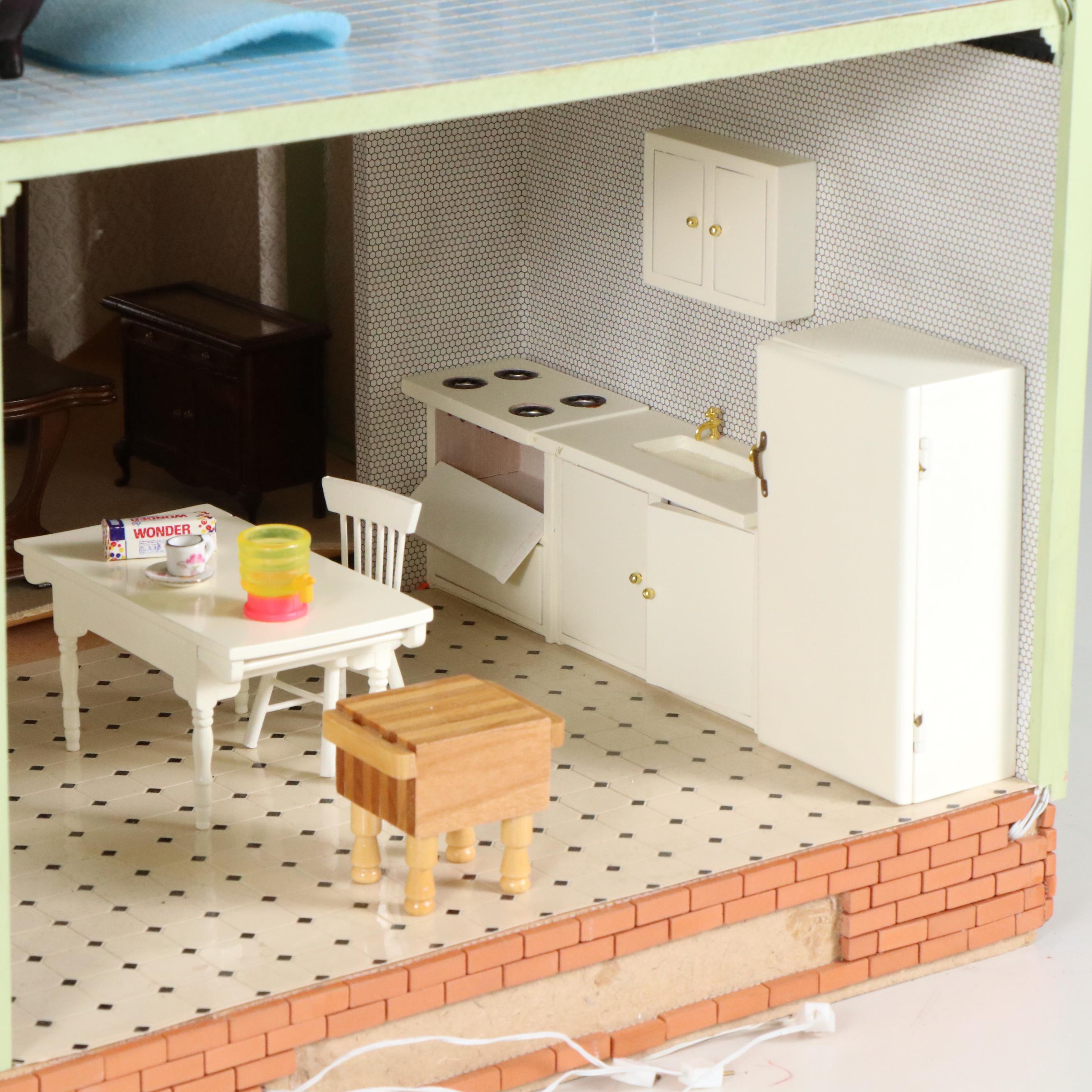 Victorian Style Wooden Dollhouse with Accessories