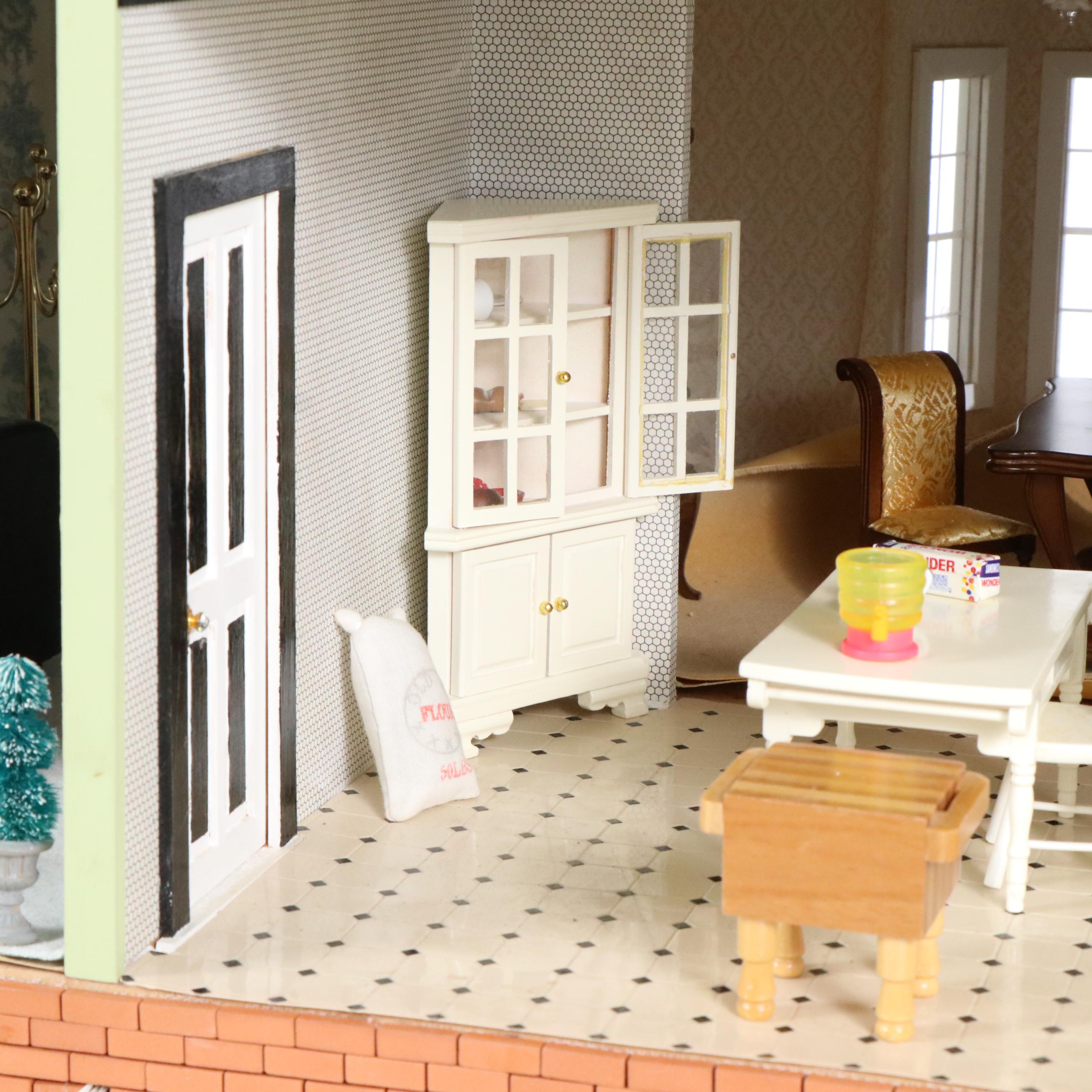 Victorian Style Wooden Dollhouse with Accessories