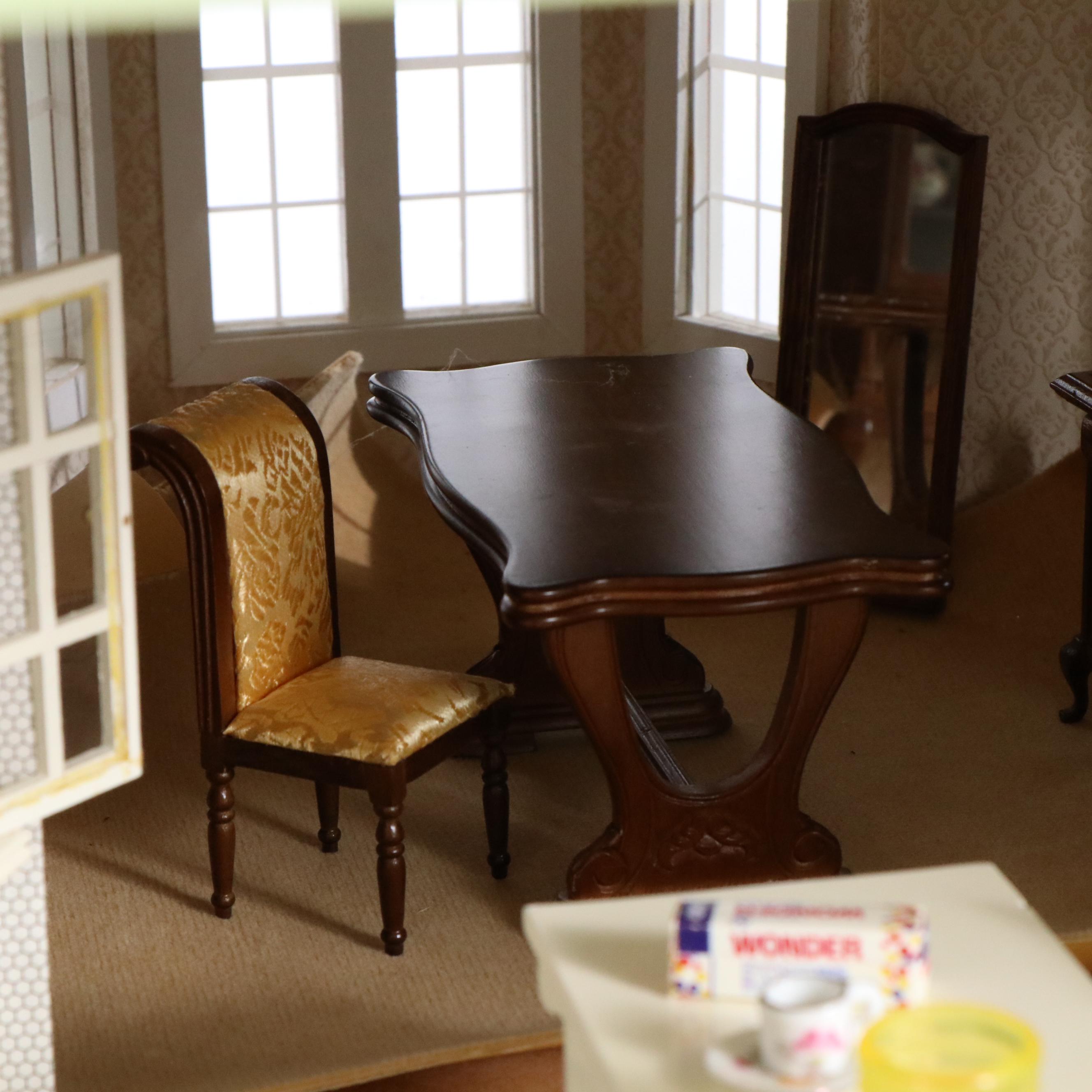 Victorian Style Wooden Dollhouse with Accessories