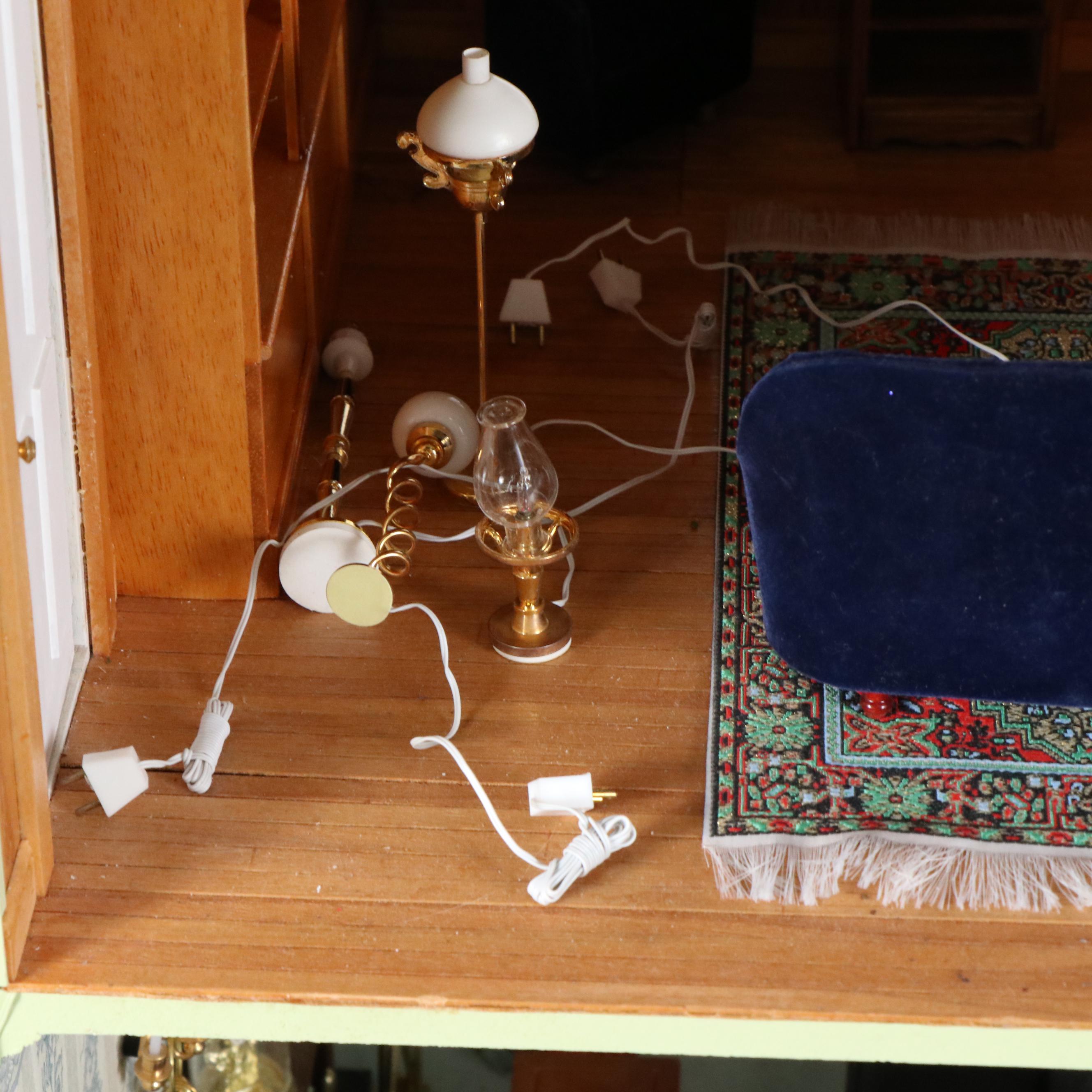 Victorian Style Wooden Dollhouse with Accessories