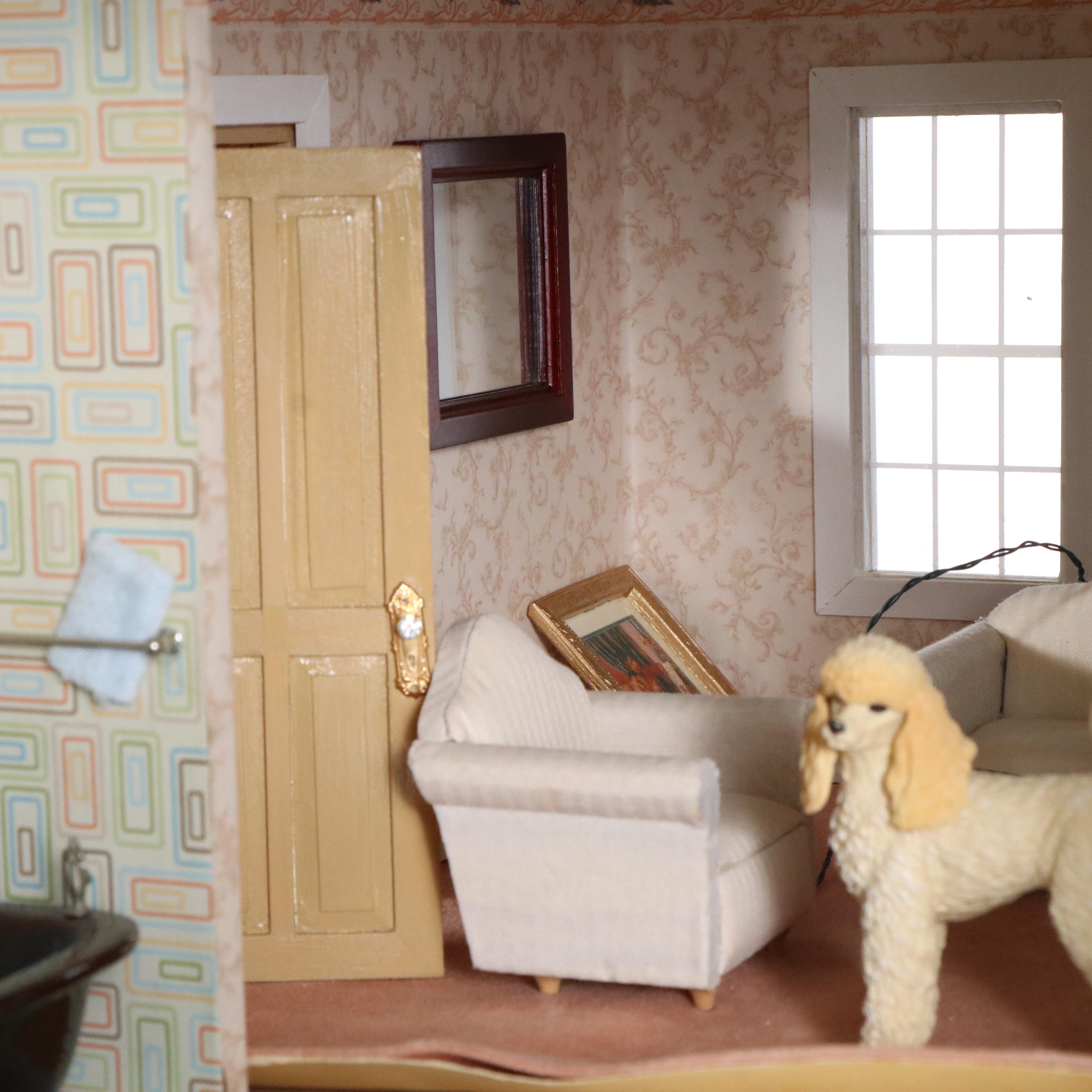 Victorian Style Wooden Dollhouse with Accessories