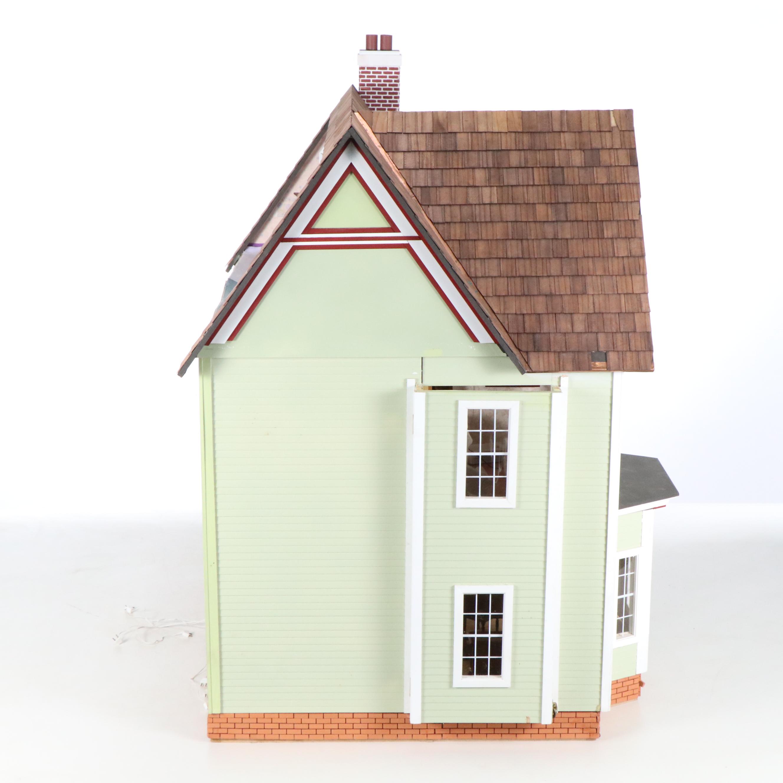 Victorian Style Wooden Dollhouse with Accessories