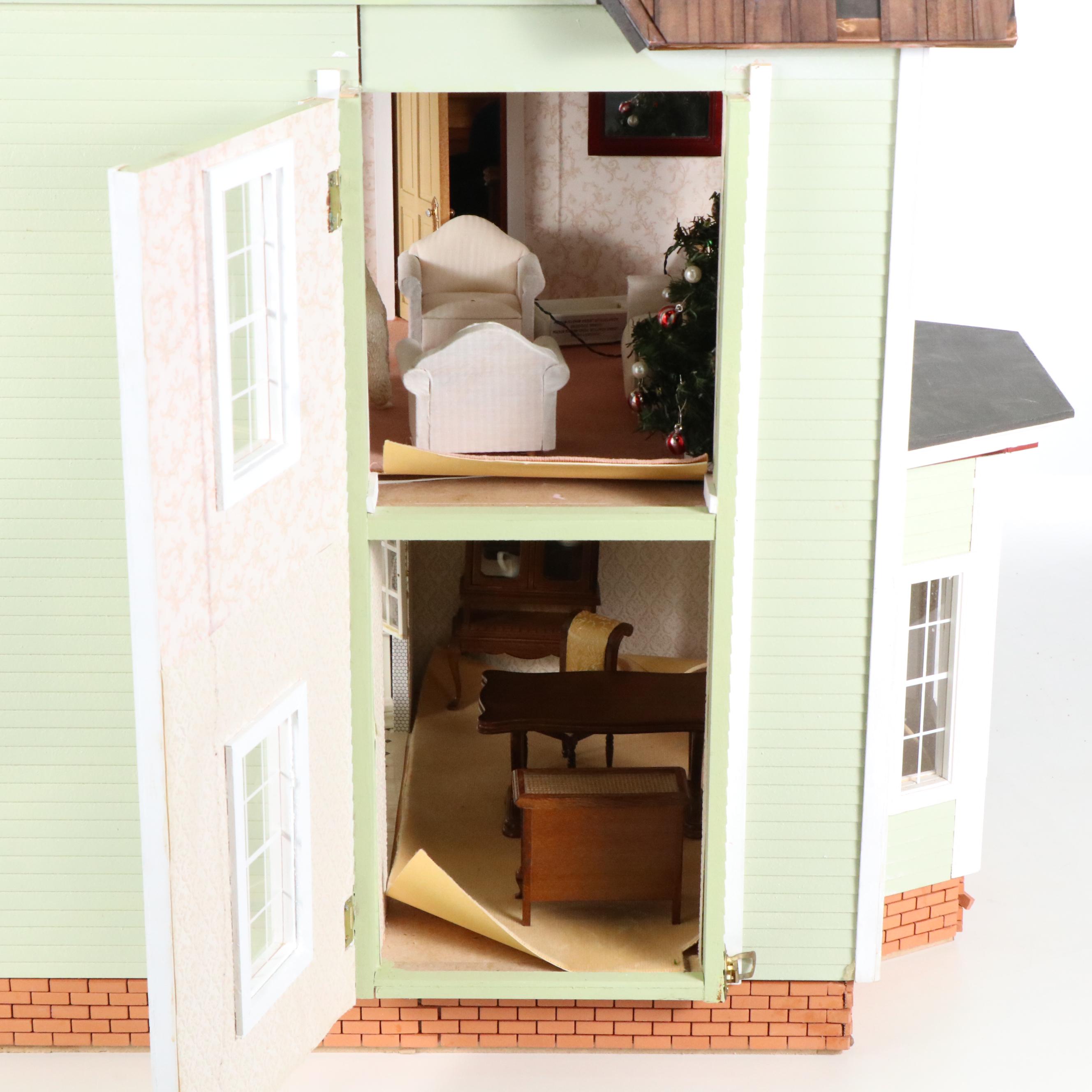 Victorian Style Wooden Dollhouse with Accessories