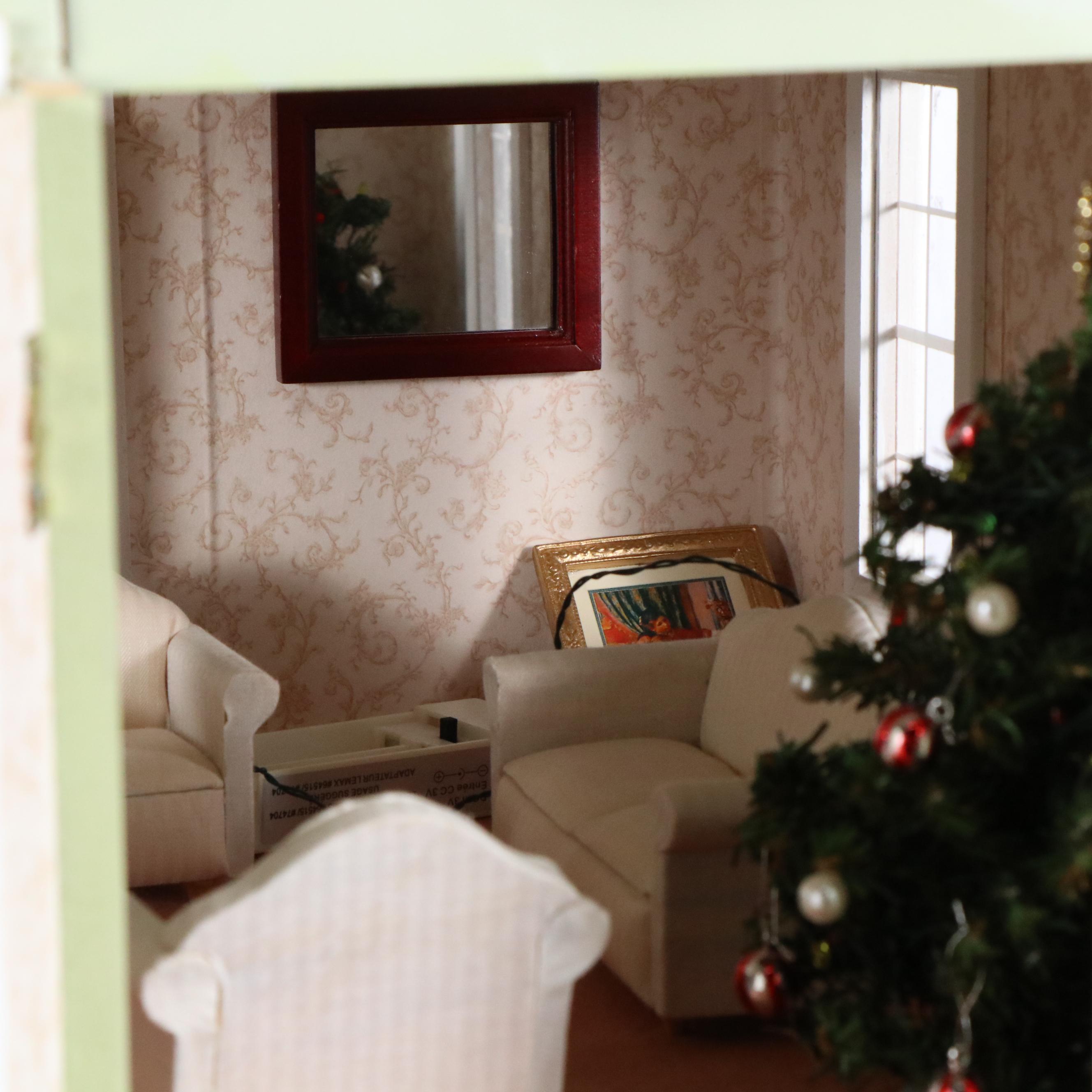 Victorian Style Wooden Dollhouse with Accessories