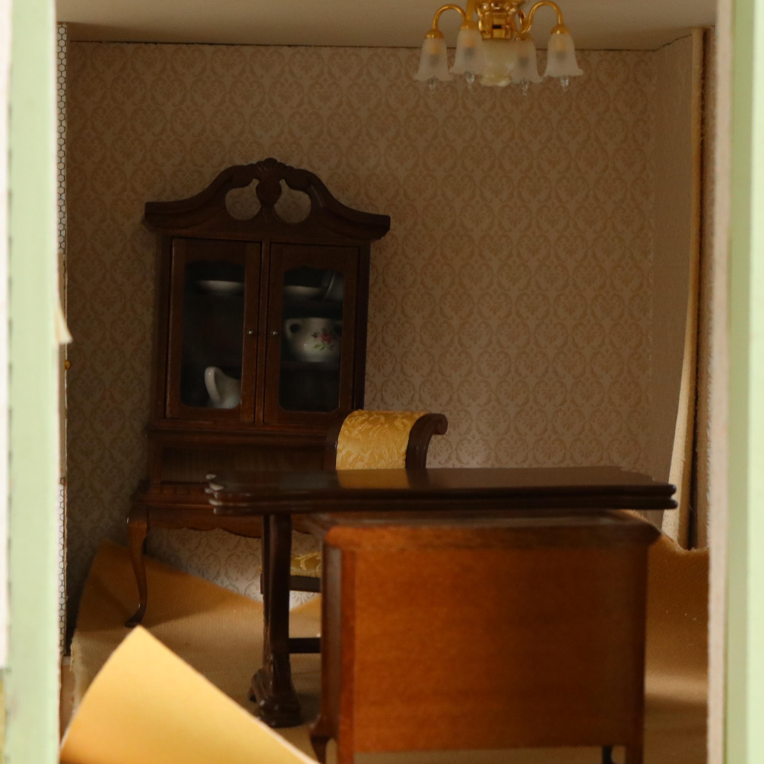 Victorian Style Wooden Dollhouse with Accessories