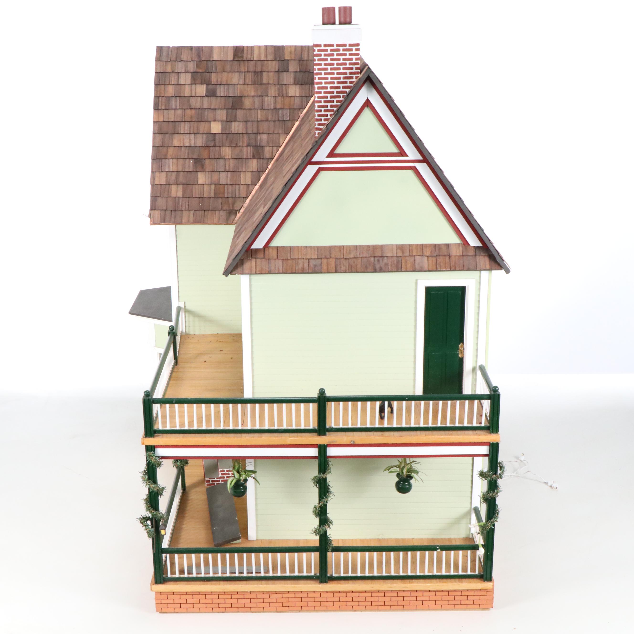 Victorian Style Wooden Dollhouse with Accessories