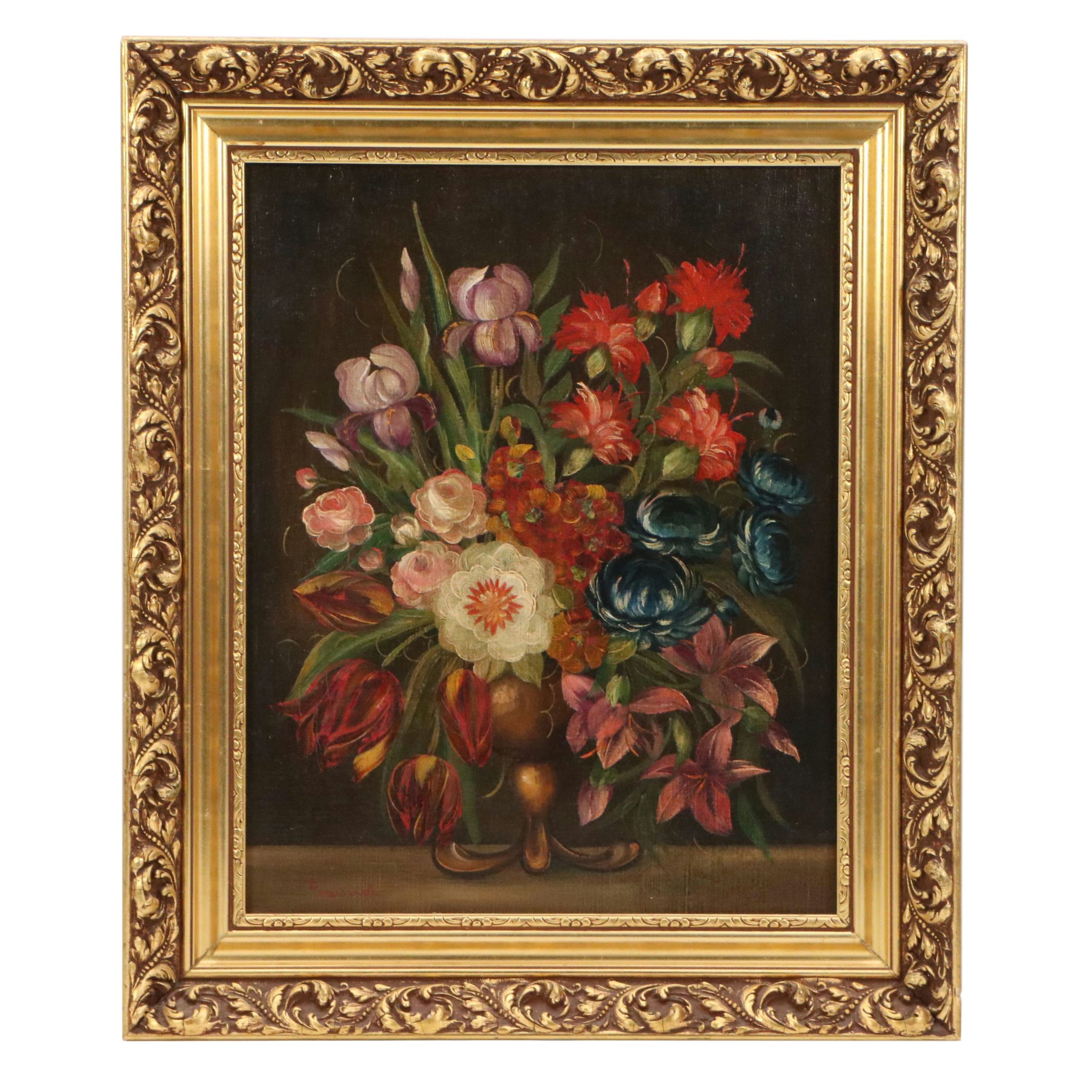 Freund Floral Still Life Oil Painting