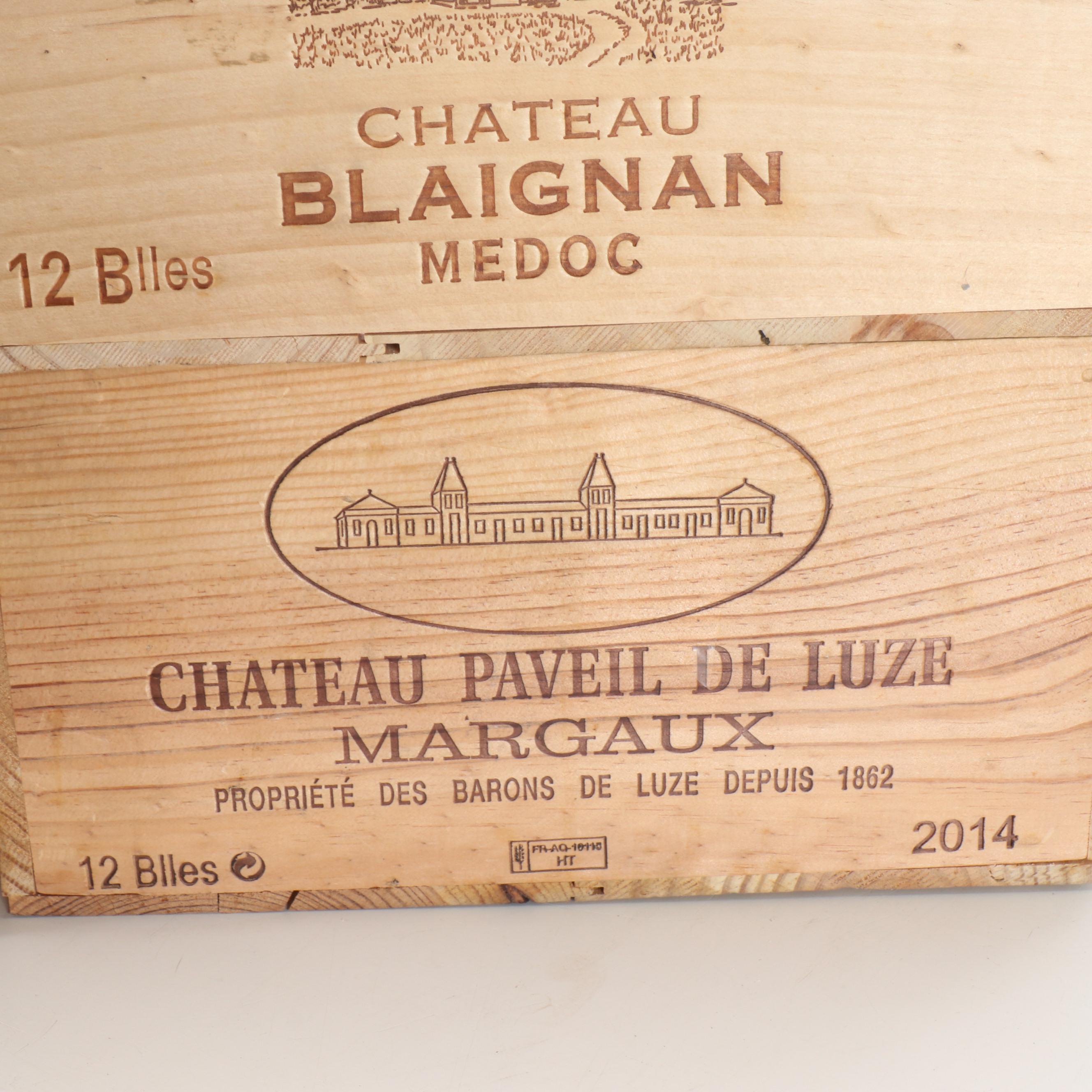 Wooden French Imported Wine Crates Feat. Chateau Blaignan & More