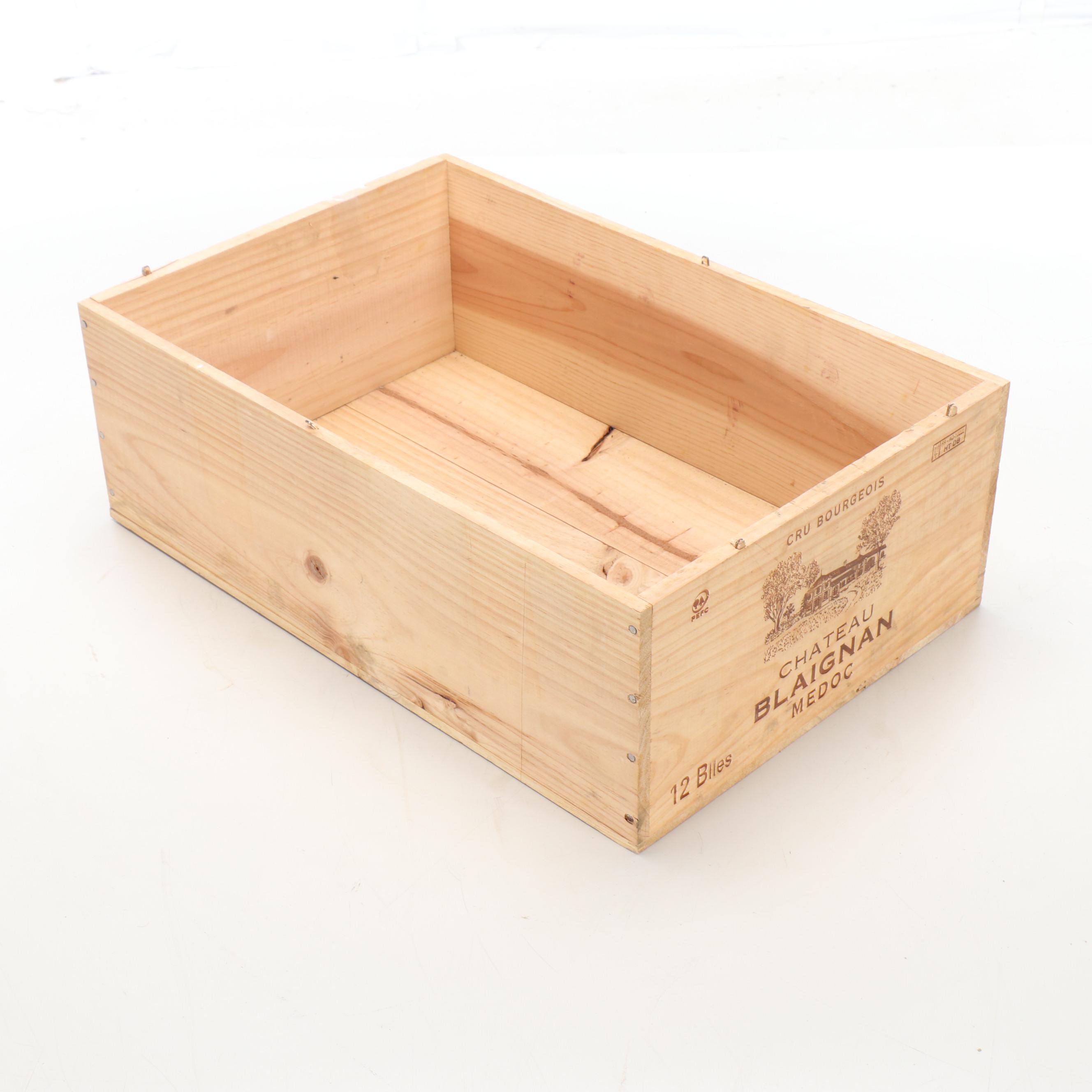 Wooden French Imported Wine Crates Feat. Chateau Blaignan & More
