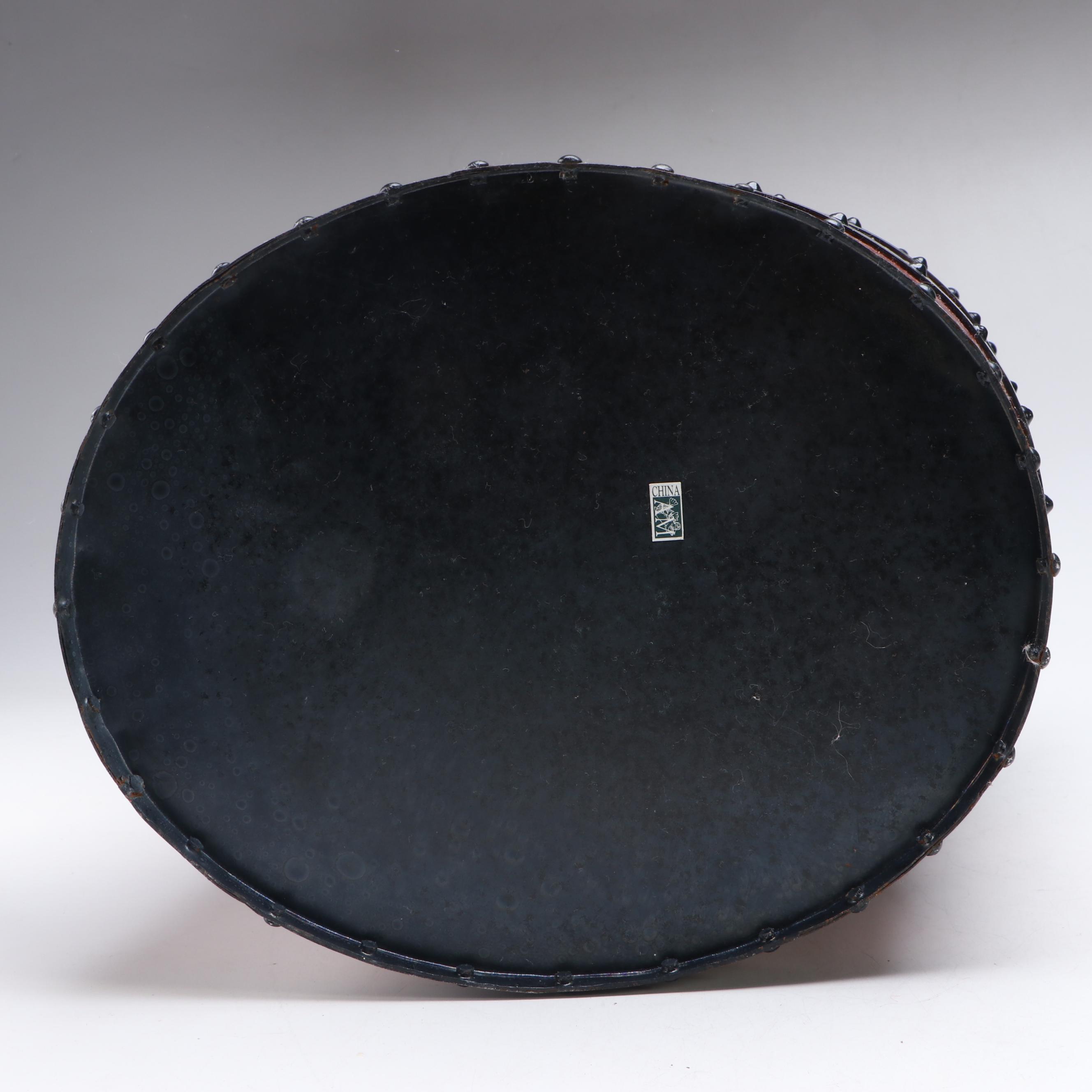 United States Lines Plaid Wool Blanket with Bag and Smokestack Wastebasket