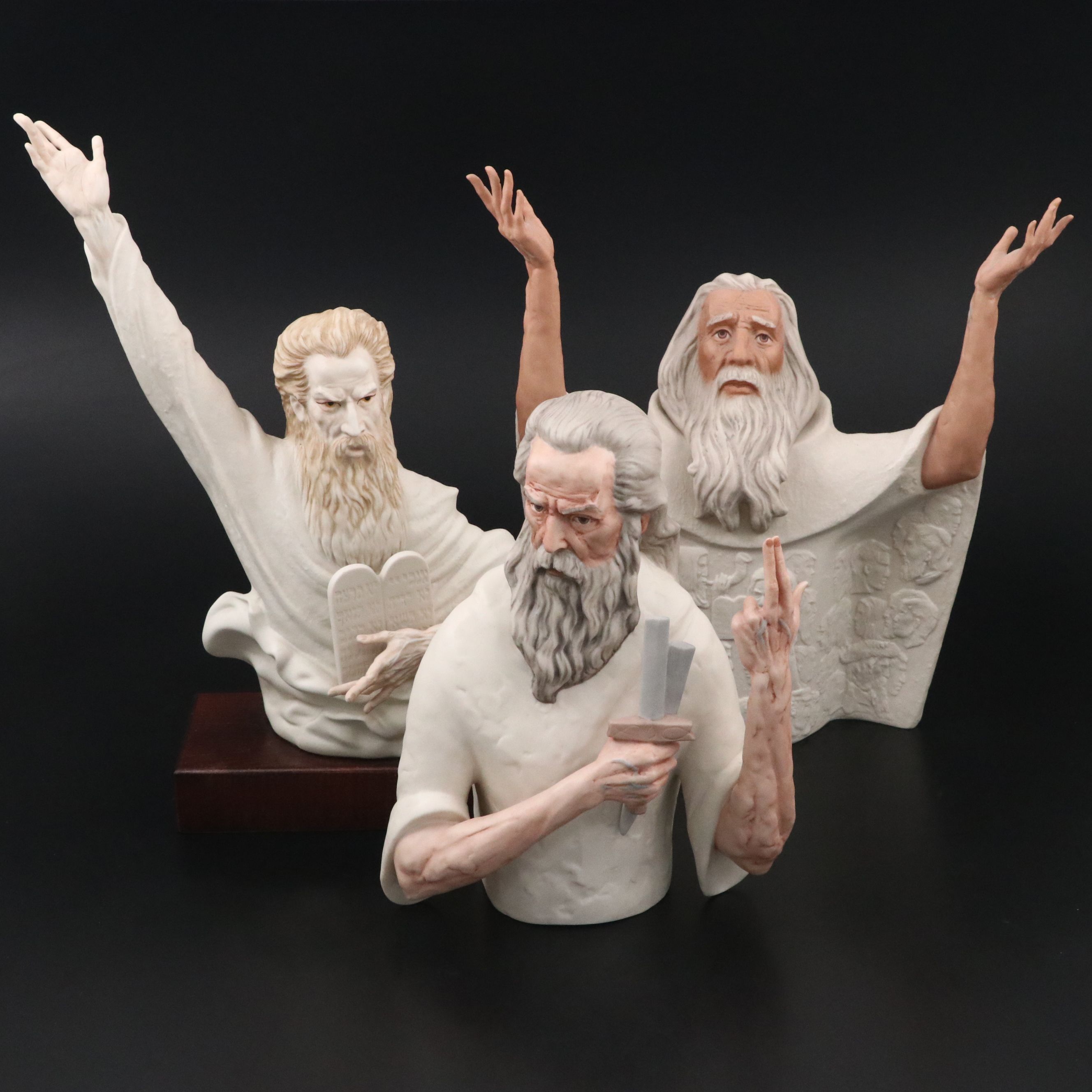 Laszlo Ispanky "Isaiah" and "Abraham" with Cybis Bisque Moses Busts