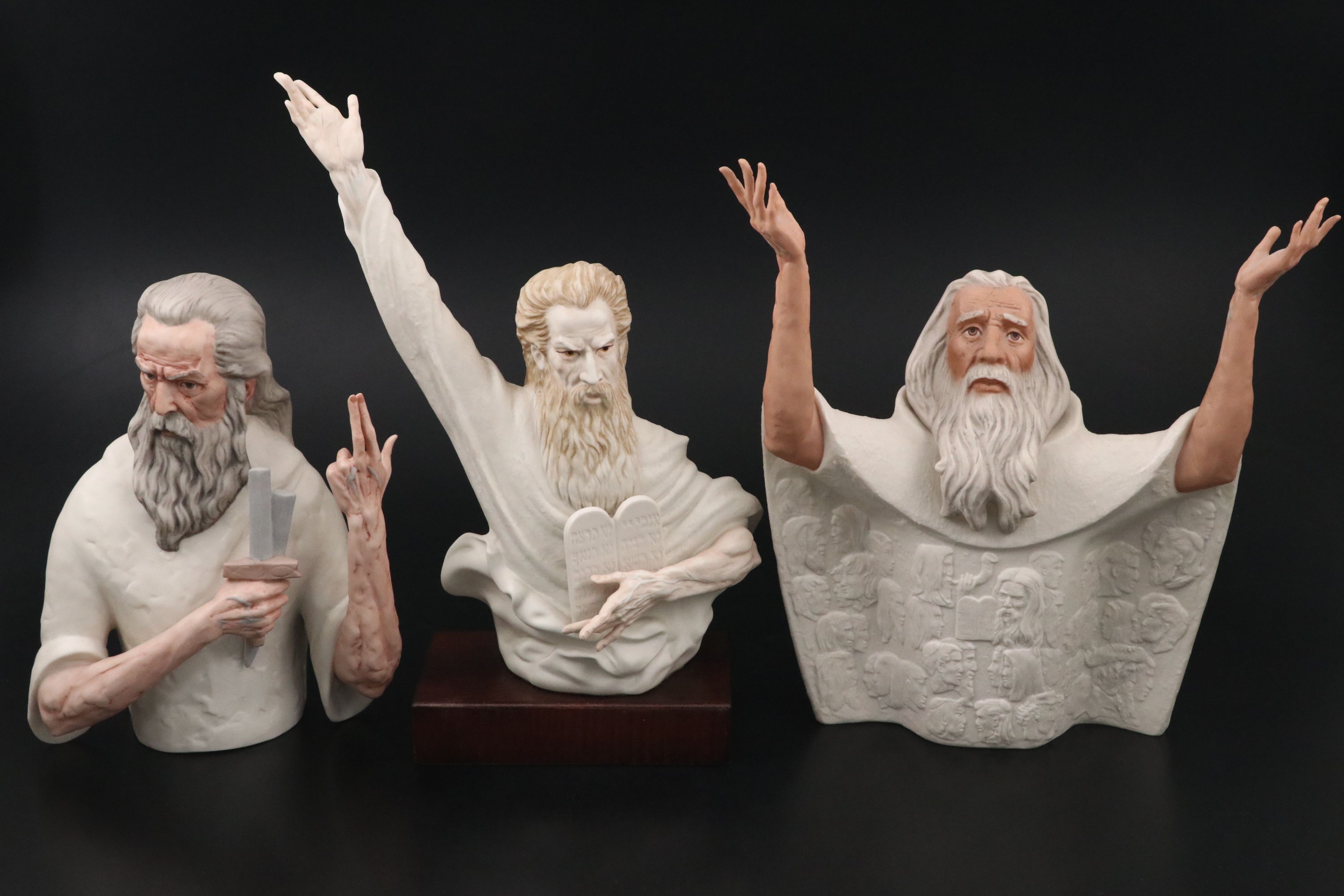 Laszlo Ispanky "Isaiah" and "Abraham" with Cybis Bisque Moses Busts