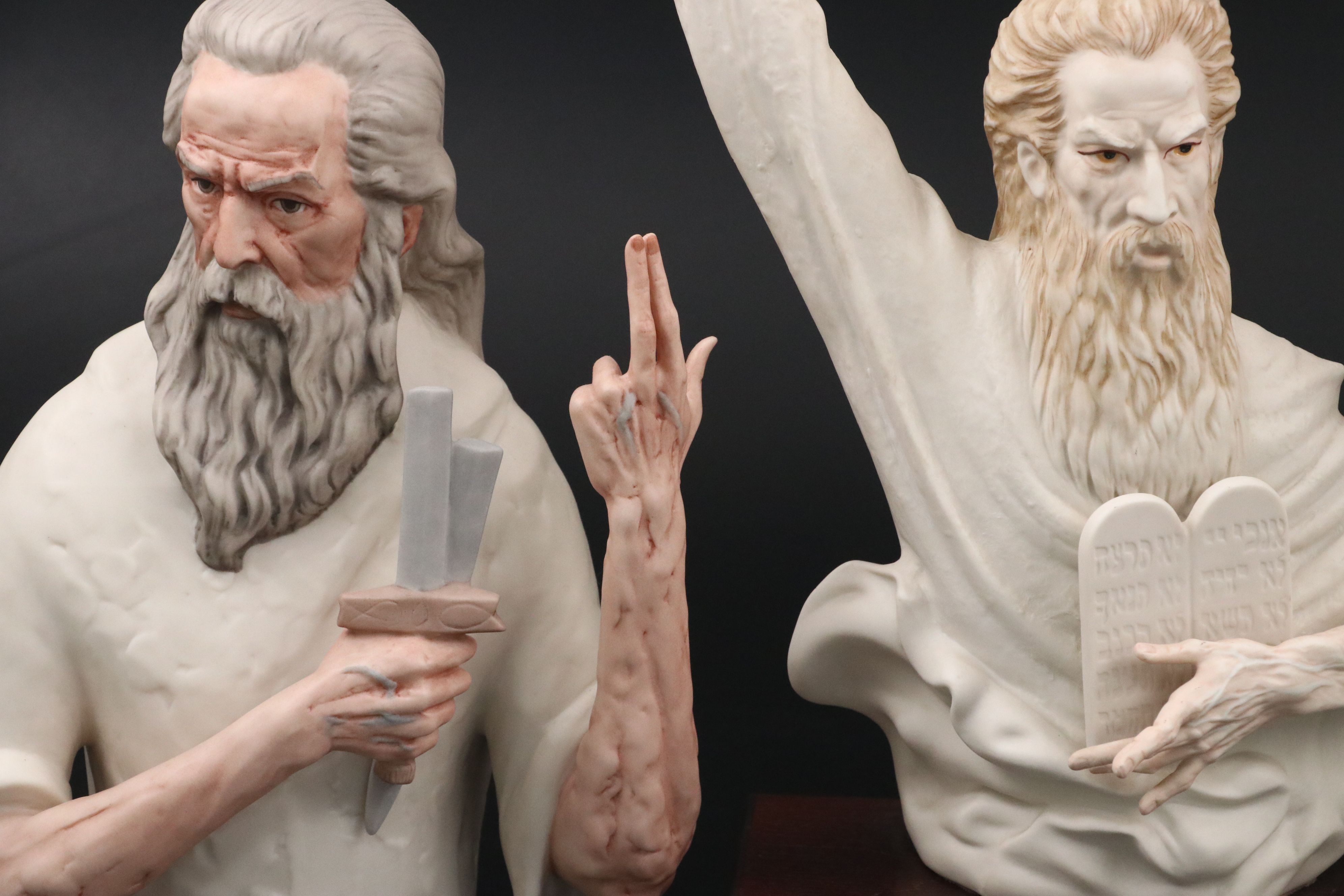 Laszlo Ispanky "Isaiah" and "Abraham" with Cybis Bisque Moses Busts