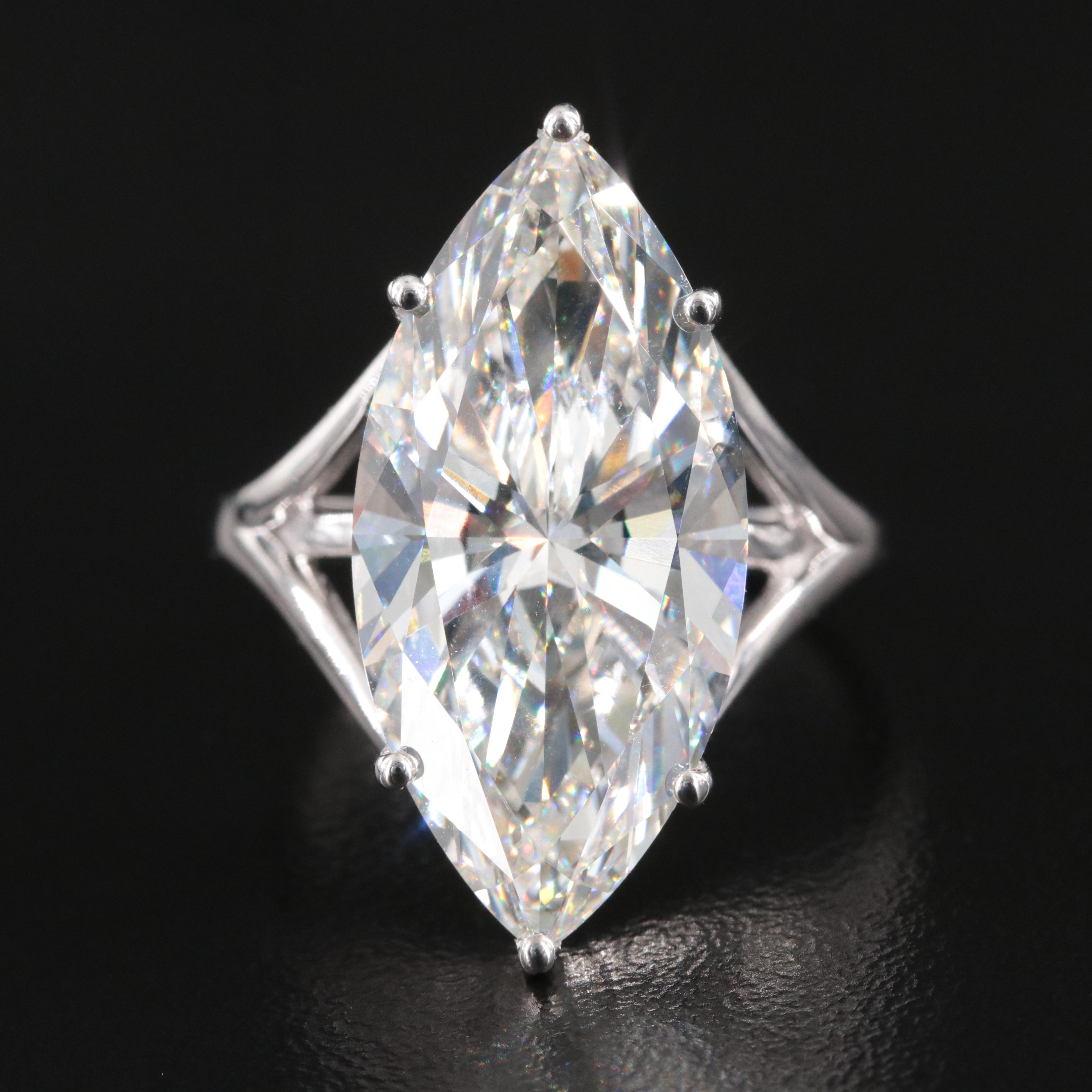 14K 11.01 CT Lab Grown Diamond Solitaire Ring with IGI Report