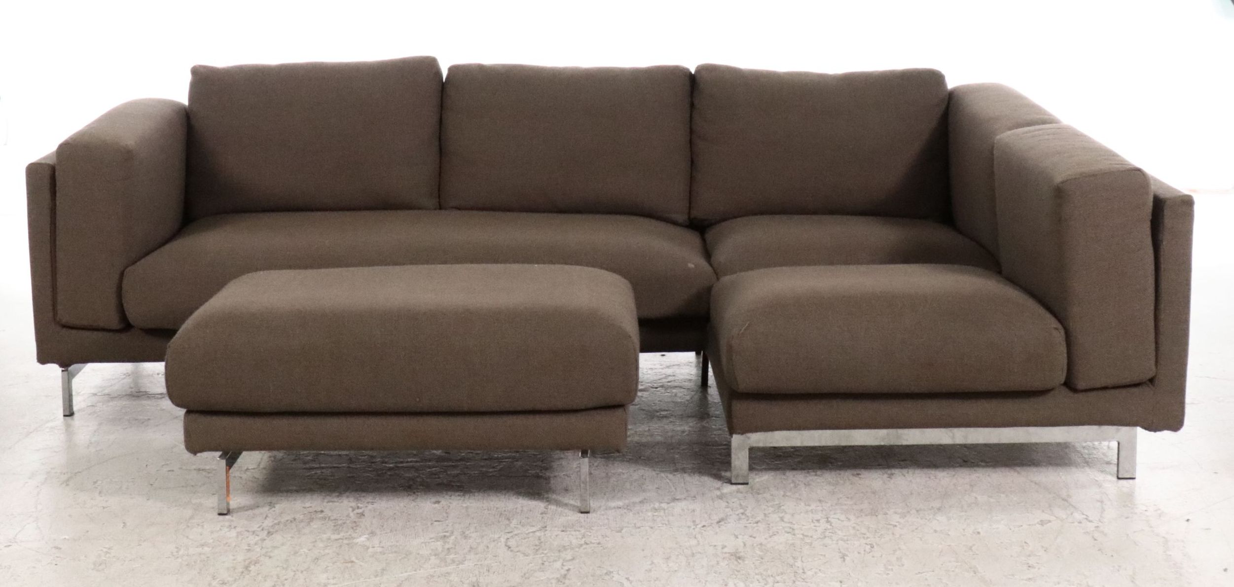 IKEA Modern L-Shaped Sectional with Ottoman