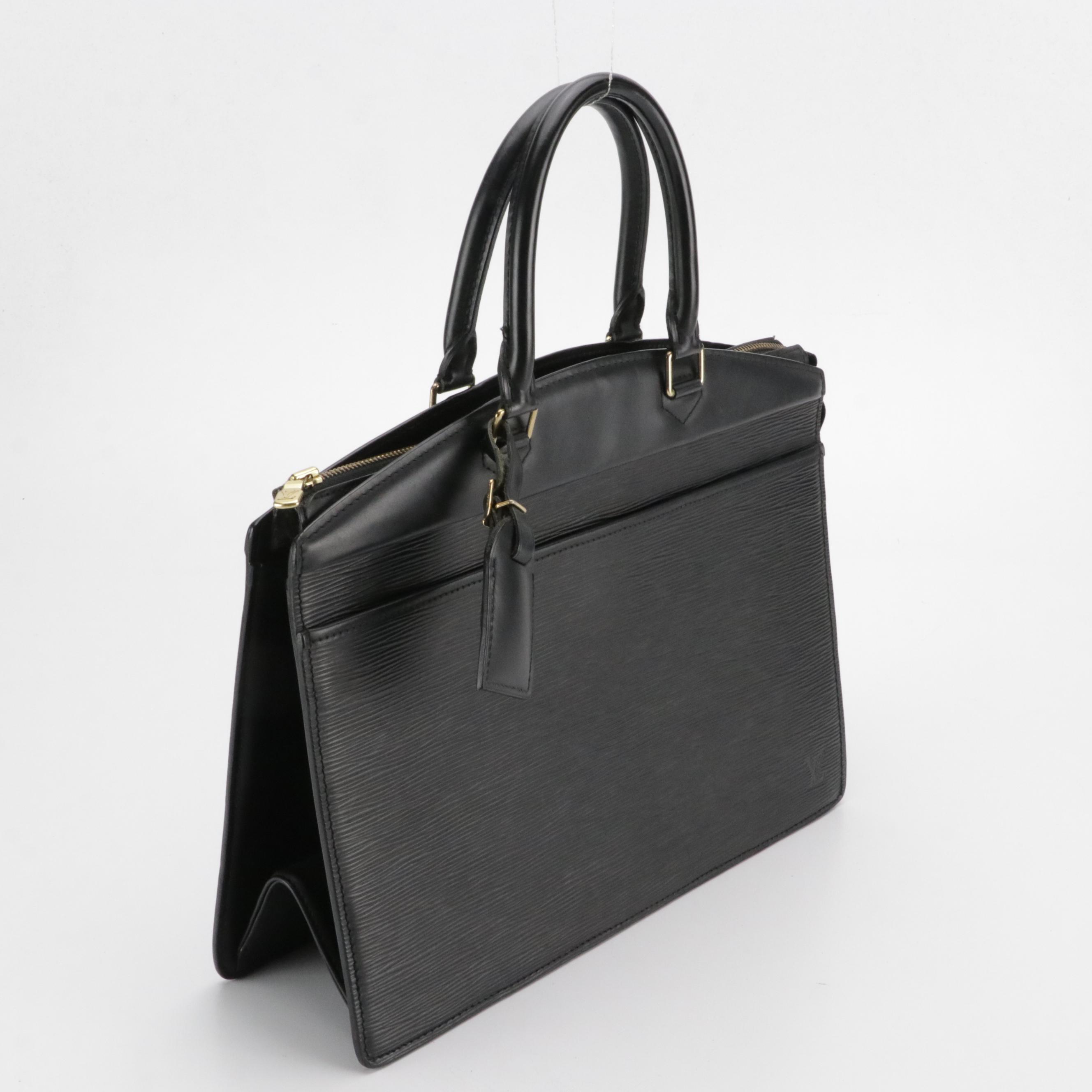 Louis Vuitton Riviera Handbag in Black Epi and Smooth Leather
