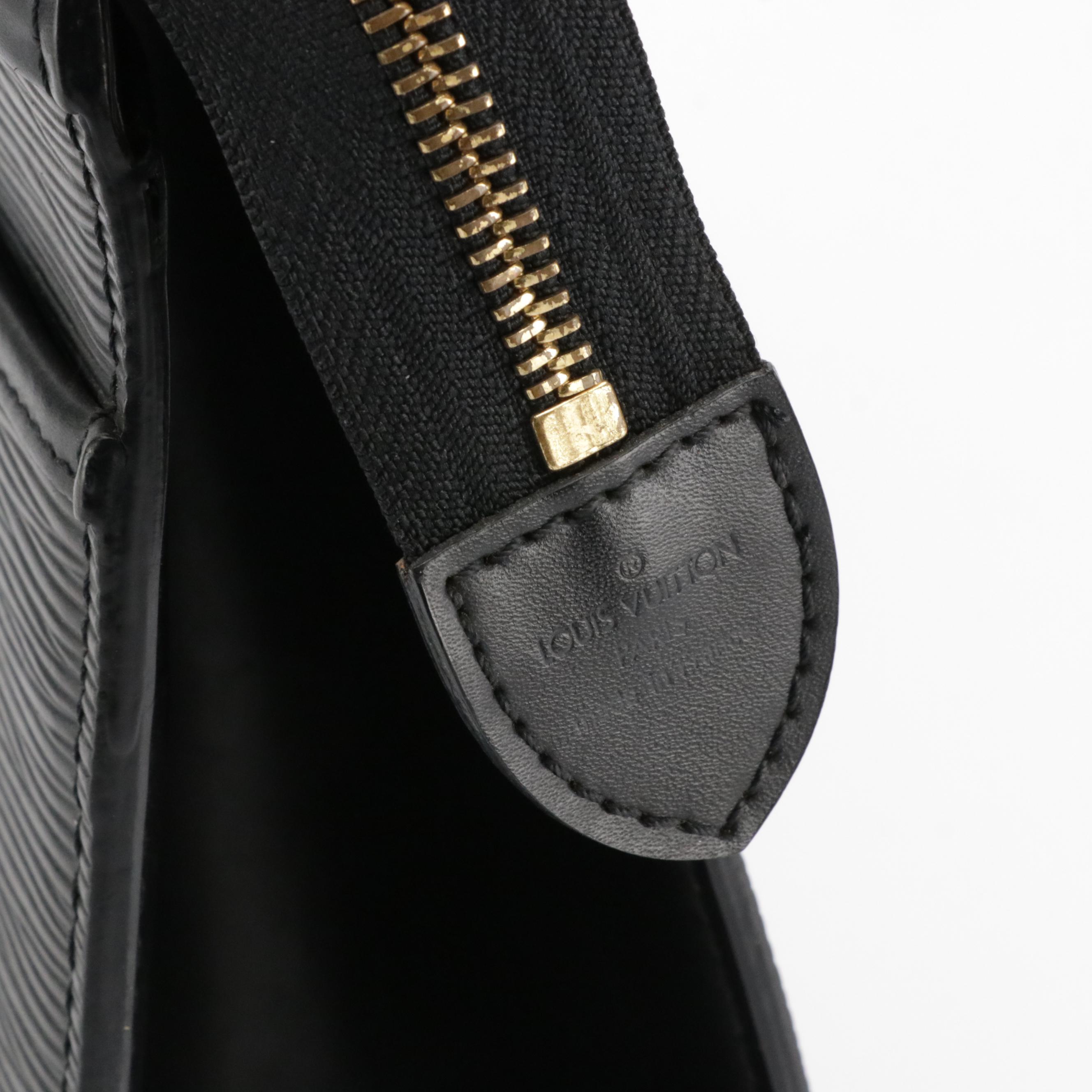 Louis Vuitton Riviera Handbag in Black Epi and Smooth Leather