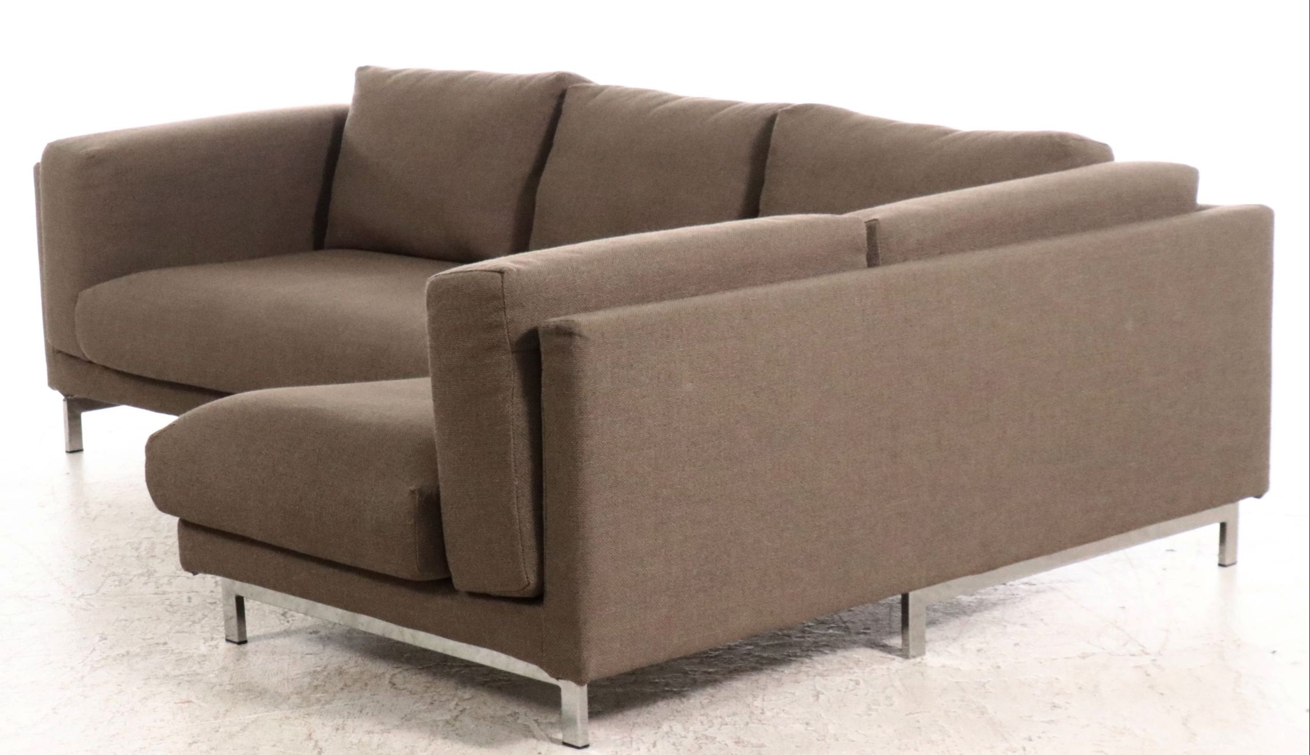 IKEA Modern L-Shaped Sectional with Ottoman
