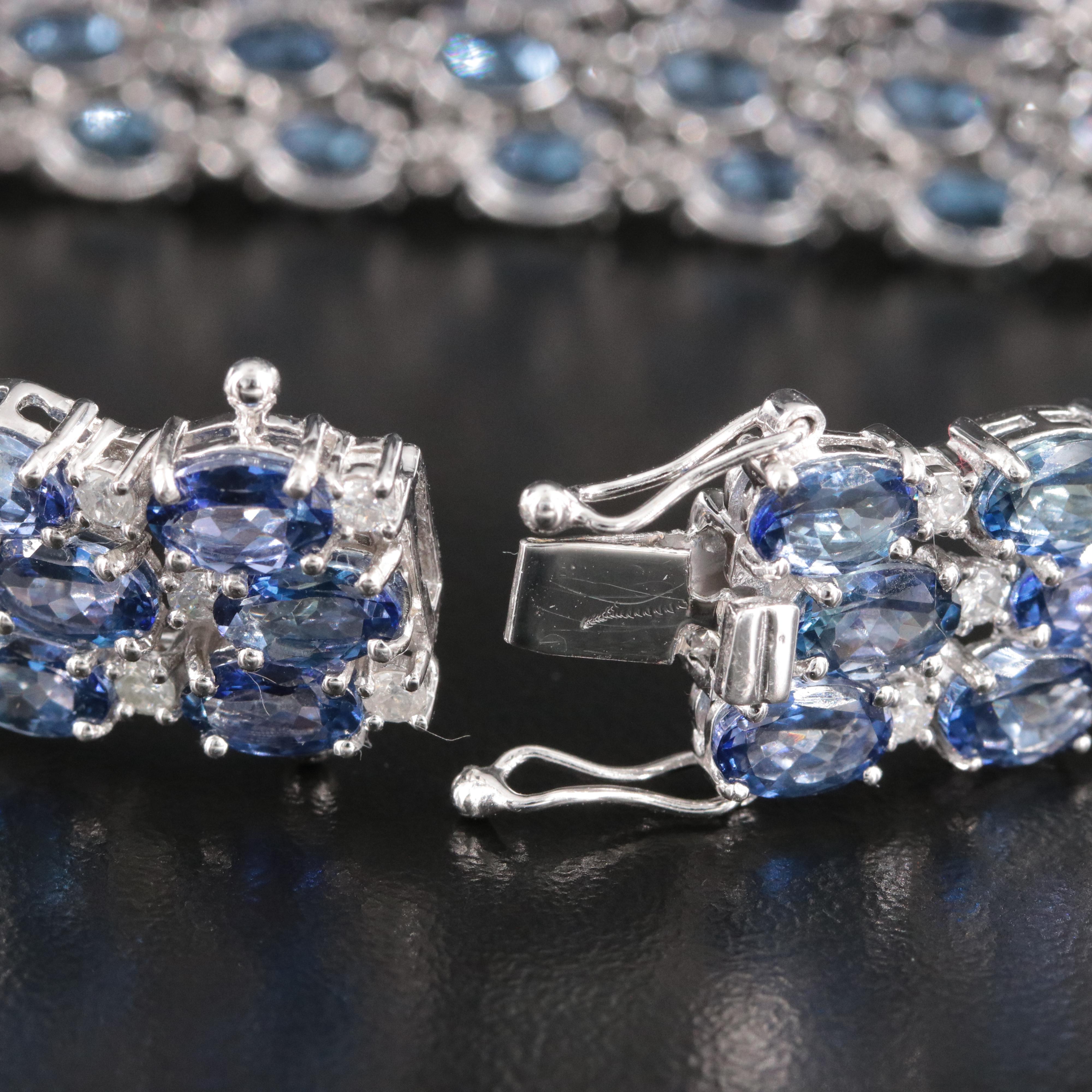 Oscar Friedman Sterling Tanzanite and 2.01 CTW Diamond Bracelet