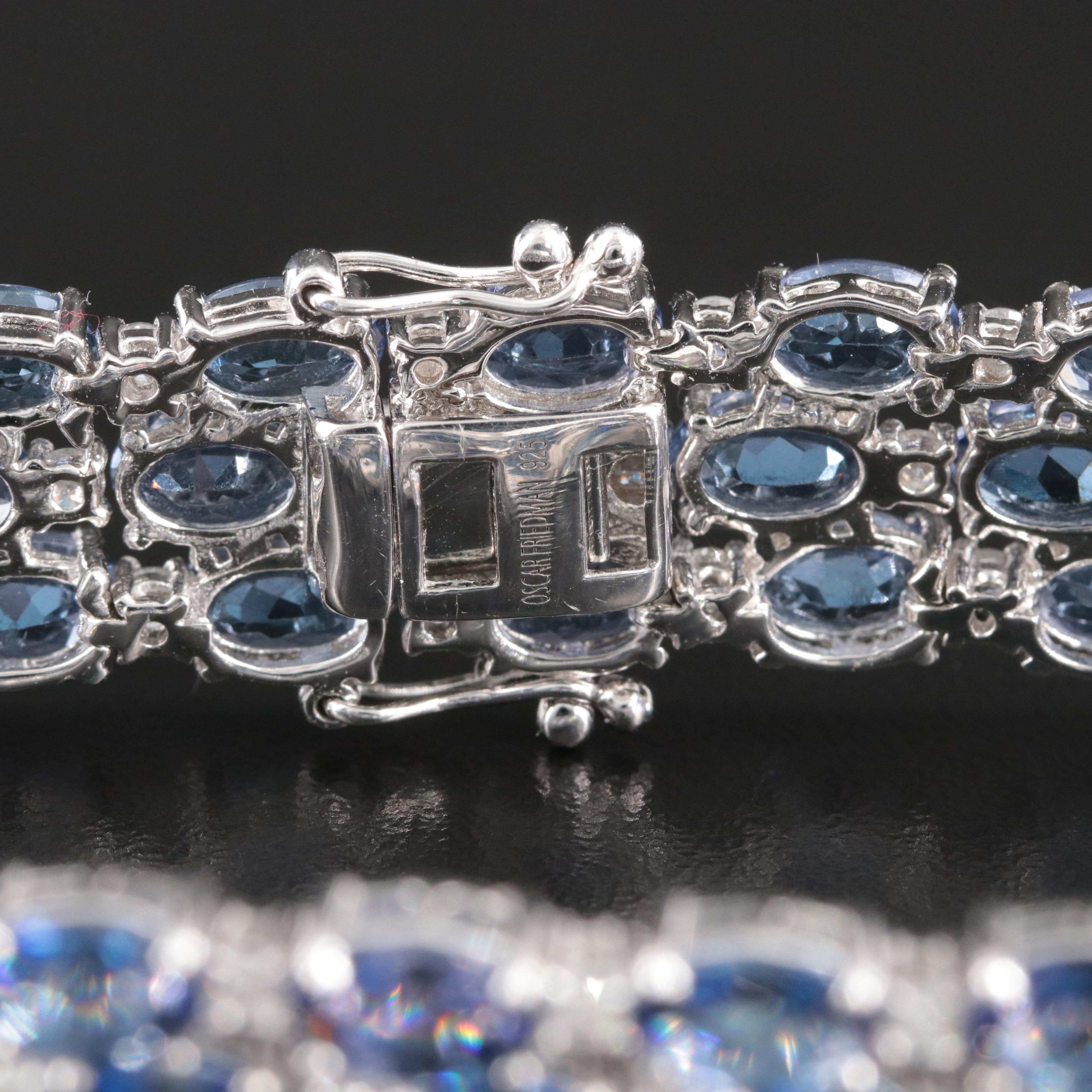 Oscar Friedman Sterling Tanzanite and 2.01 CTW Diamond Bracelet