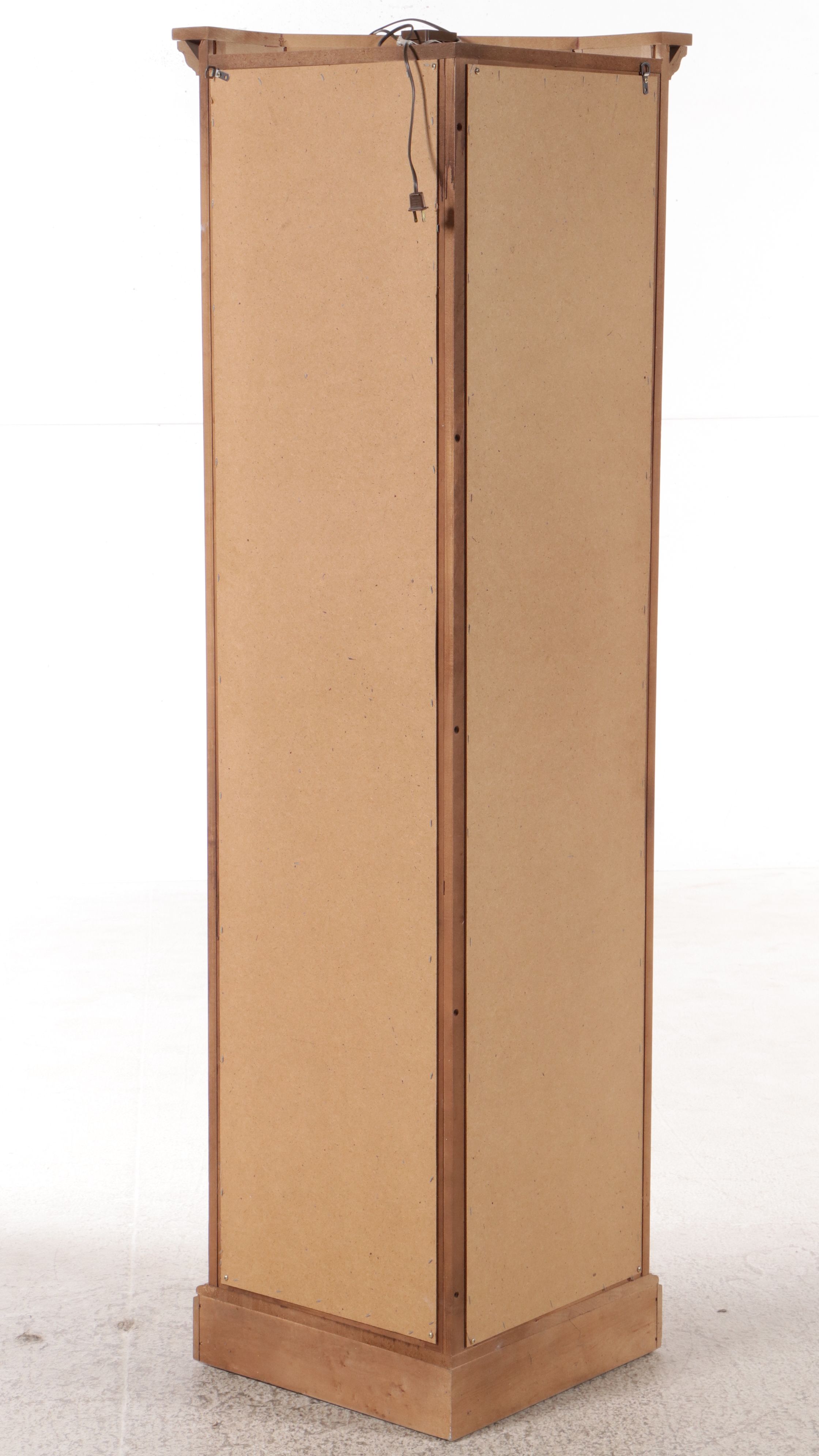 Colonial Style Maple Corner Illuminated Display Cabinet