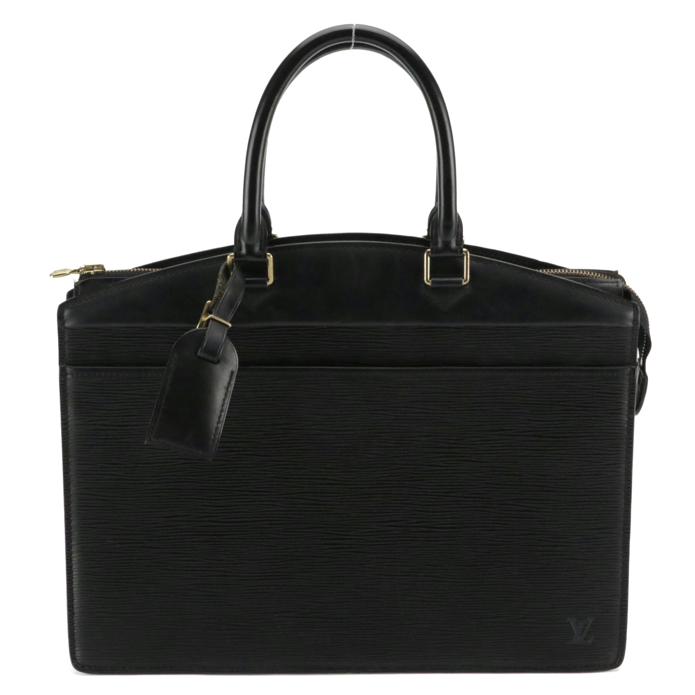 Louis Vuitton Riviera Handbag in Black Epi and Smooth Leather