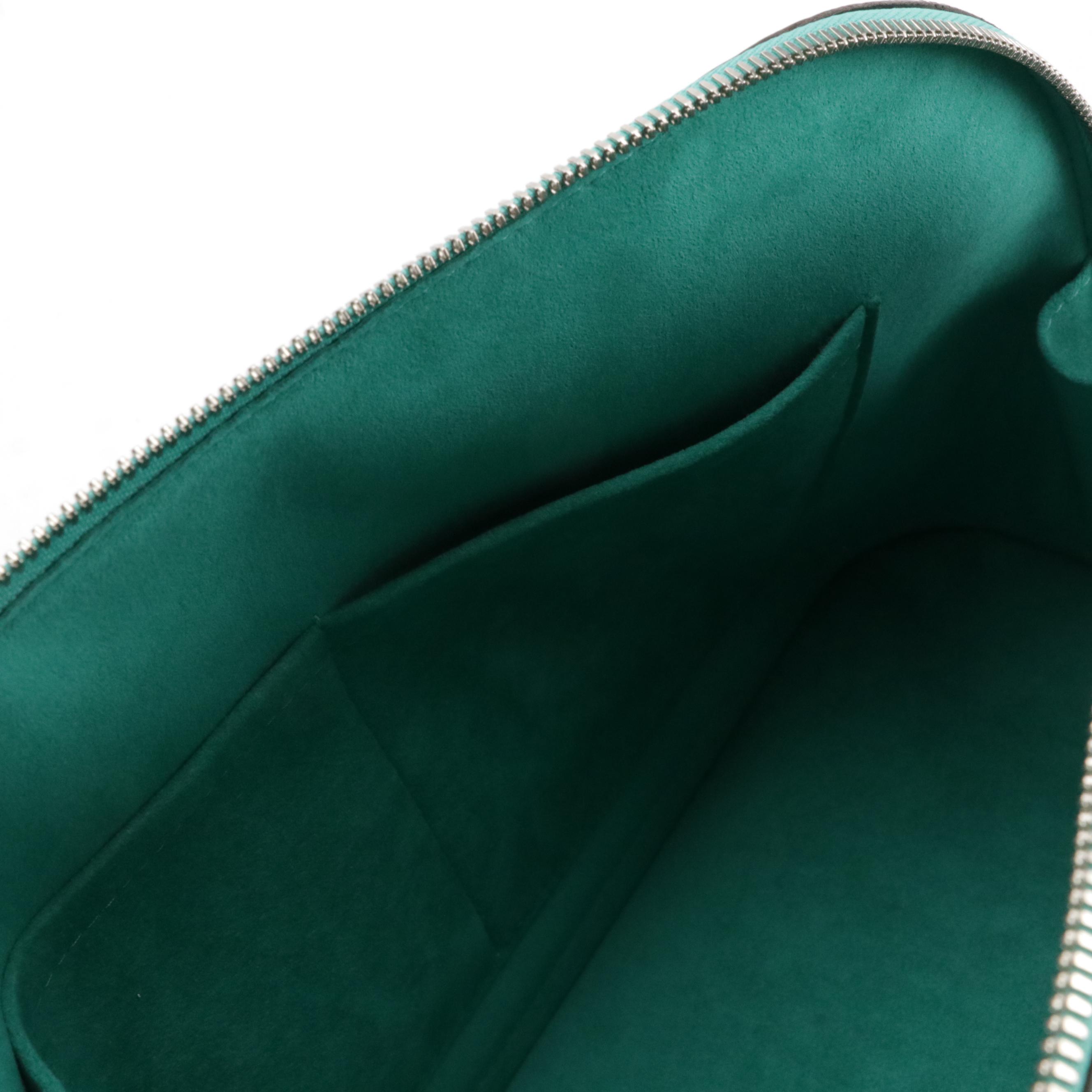 Louis Vuitton Alma PM Handbag in Turquoise Epi and Smooth Leather