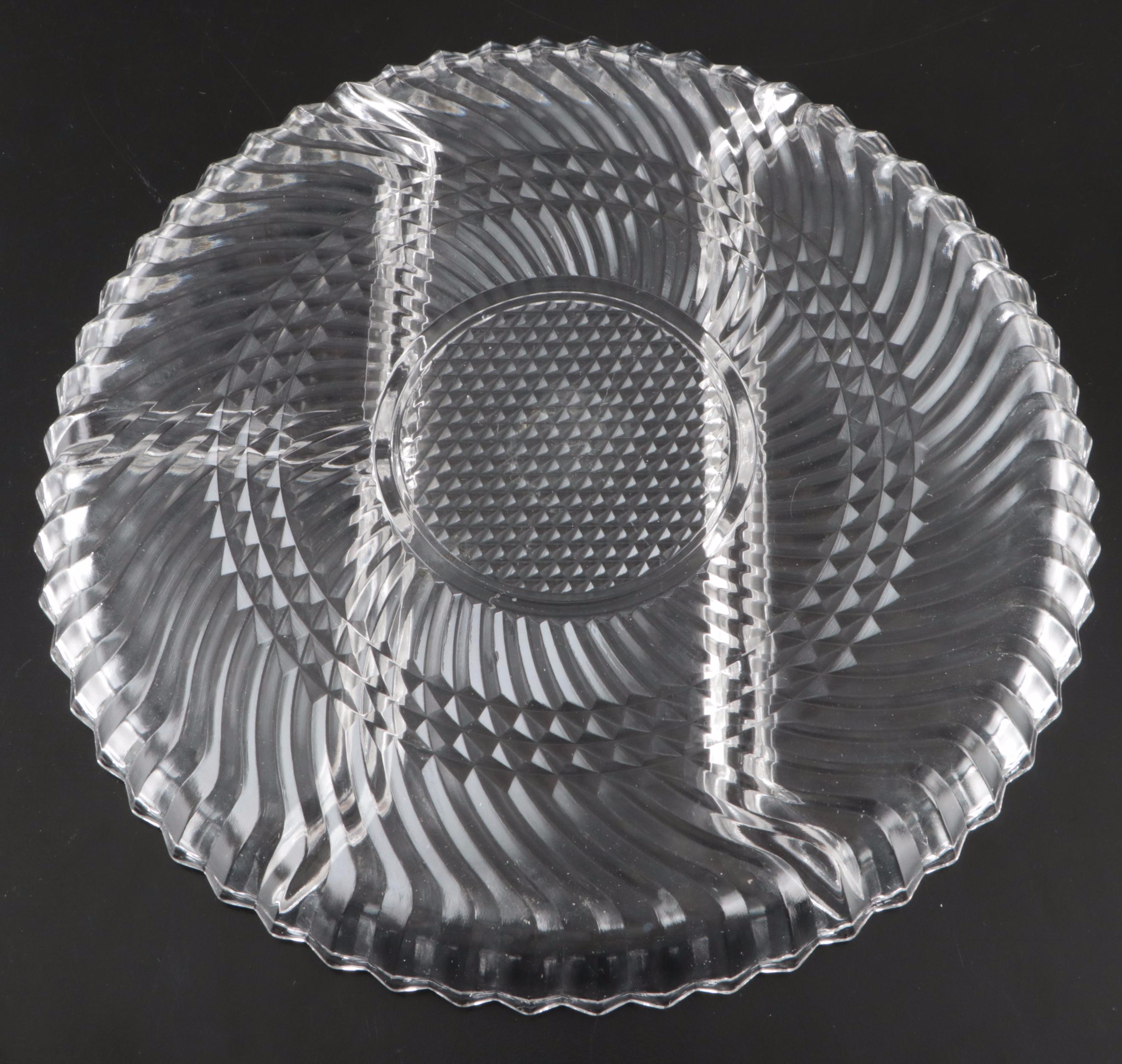 Glass Divided Dishes, Serving Trays, and Decorative Bowls